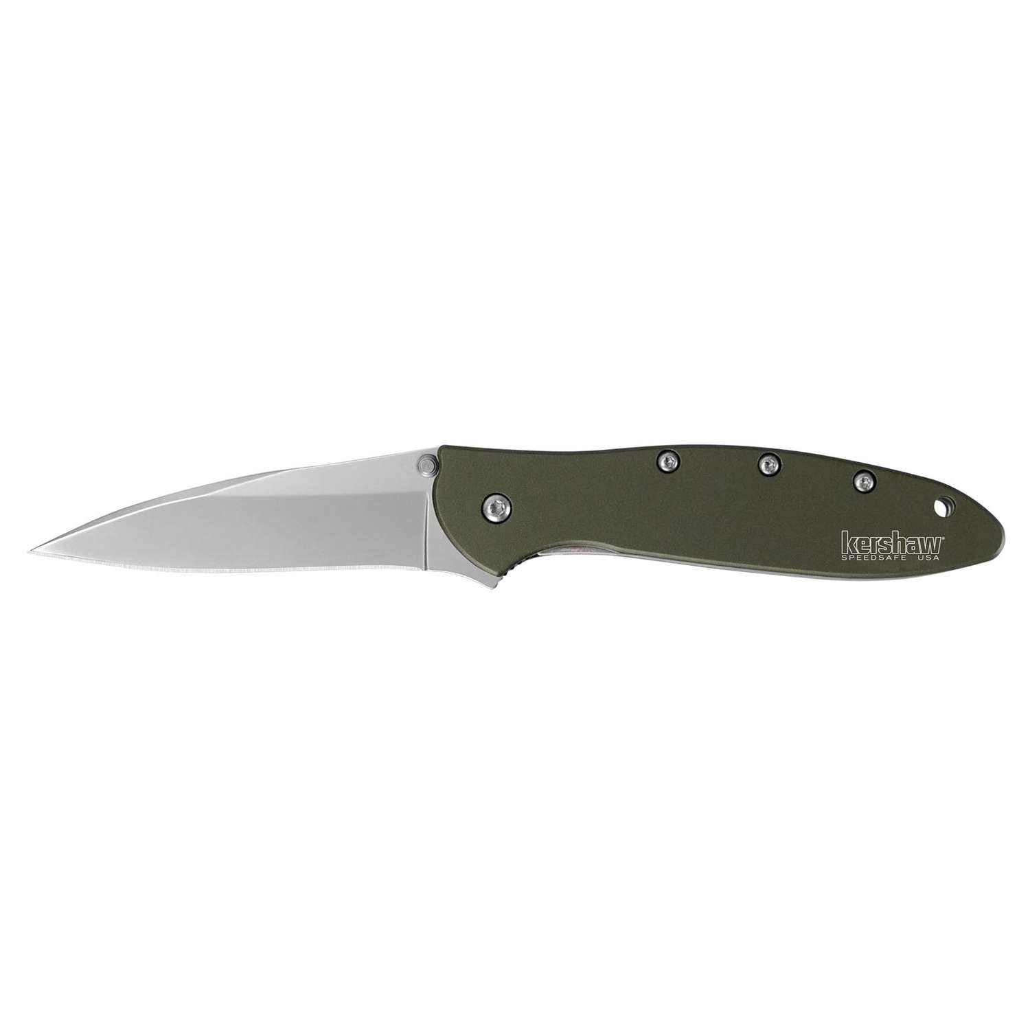 Kershaw Leek Bead-Blasted Pocket Knife 8 cm Olive Handle 68 gr 1660OL
