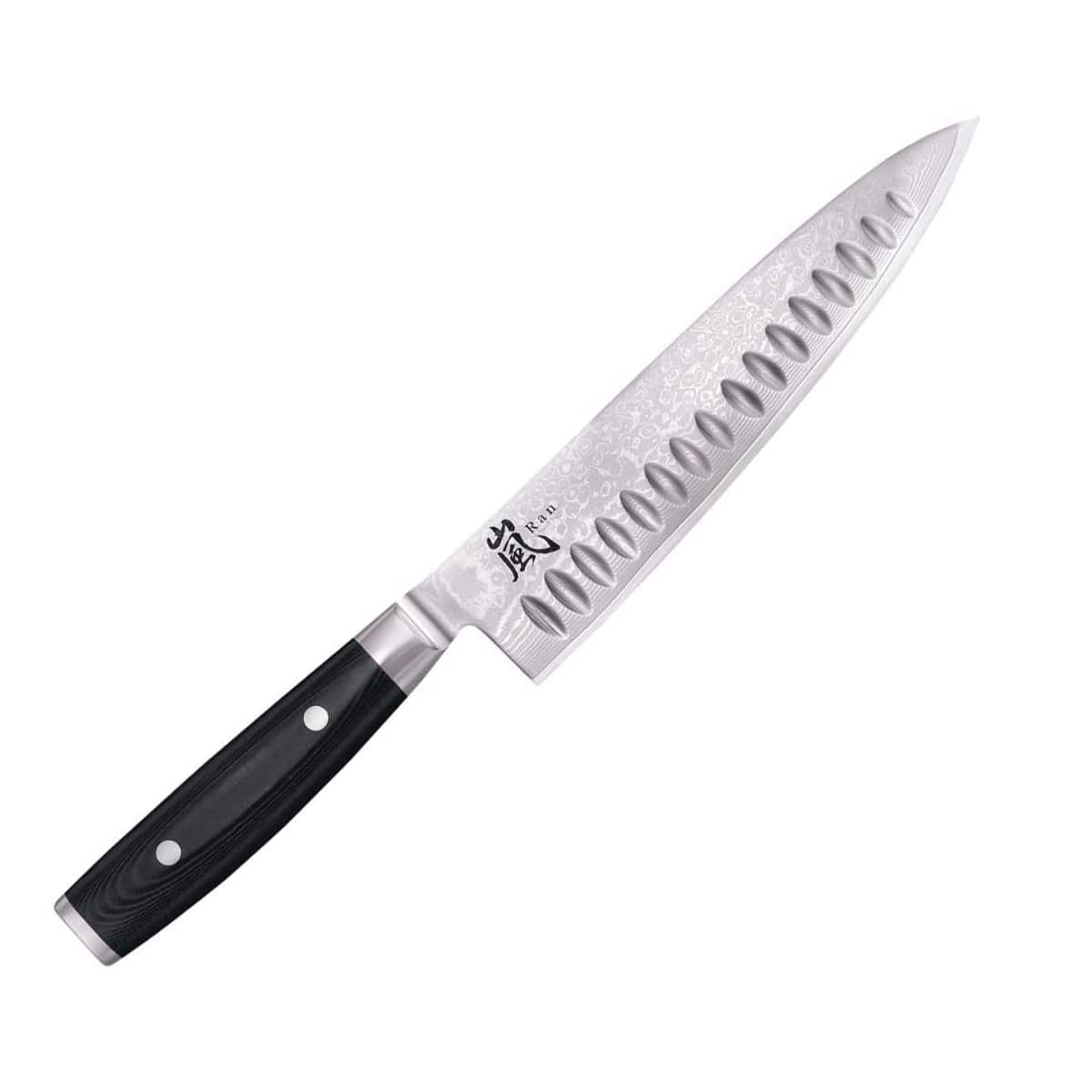 Yaxell Damascus Chef's Knife 20 cm With Grooves Ran 36000G
