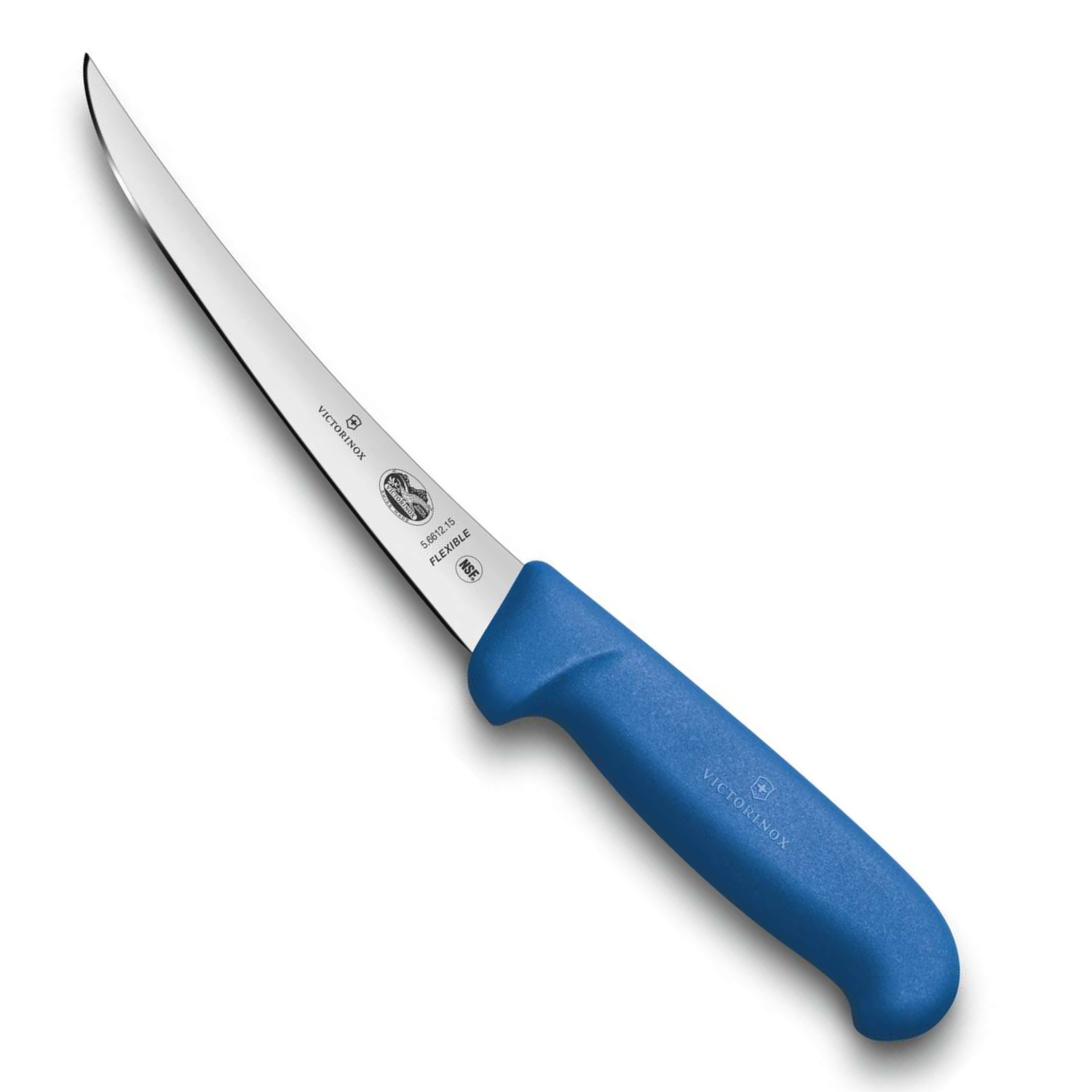 Victorinox Curved Boning Knife Narrow and Flexible Blade 12 cm Blue Handle Fibrox 5.6612.12