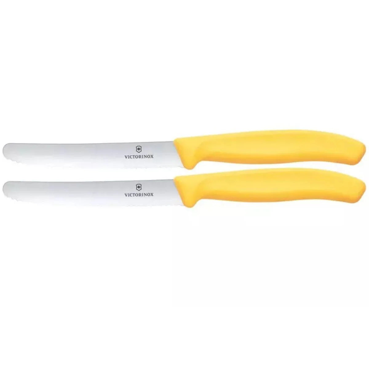 Victorinox Μαχαίρια κουζίνας 11 εκατ. στρογγυλά οδοντωτά κίτρινη λαβή σετ 2 τμχ Swiss Classic 6.7838.2C1