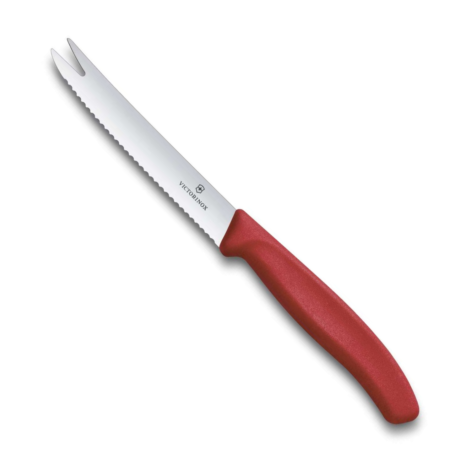Victorinox Serrated Cheese and Sausage Knife 11 cm Red Handle Swiss Classic 6.7861.C1