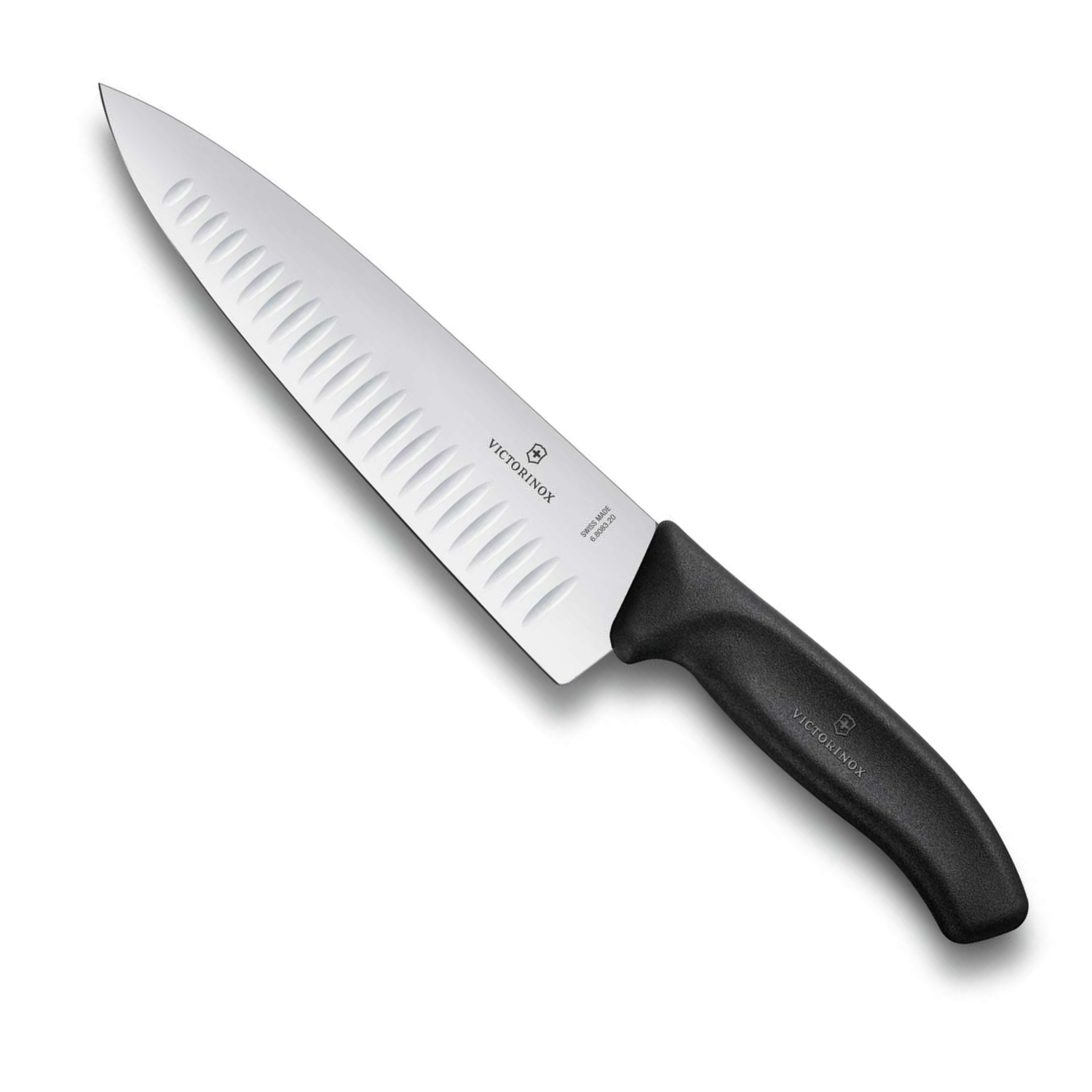 Victorinox Hollow Edge Chef's Knife Black Handle 20 cm Swiss Classic 6.8083.20B