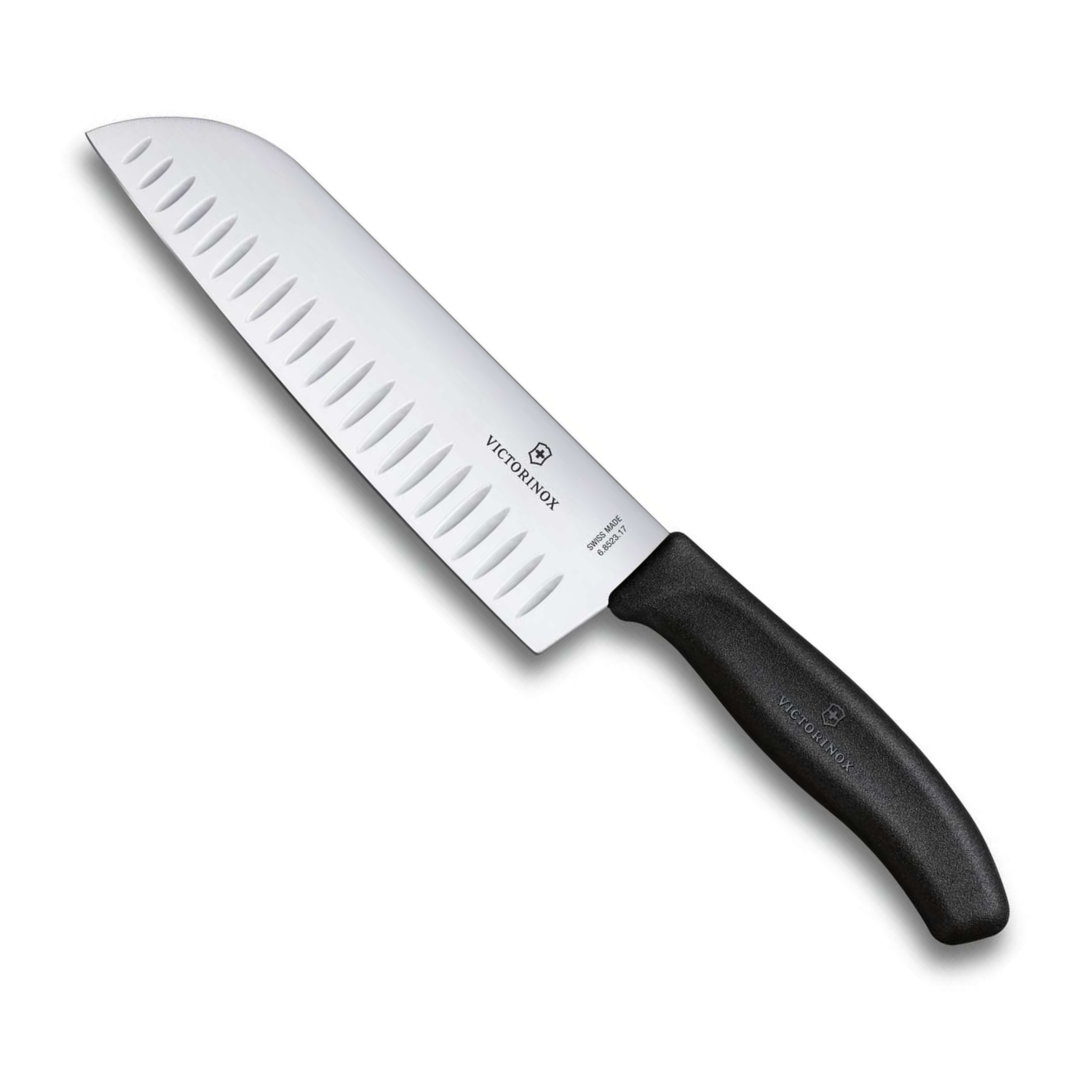 Victorinox Hollow Edge Santoku Knife Black Handle 17 cm Swiss Classic 6.8523.17B