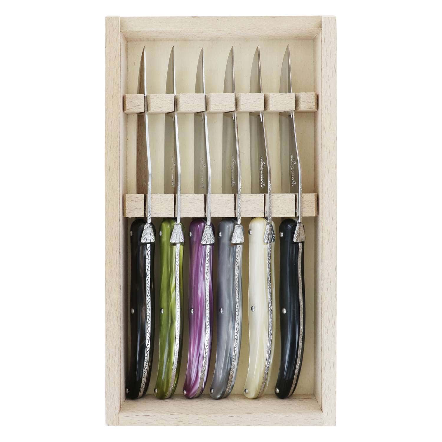 Andre verdier Steak Knife 12 cm 6-Piece Set Gift Box Clairiere Laguiole Deluxe 606.25CLCB