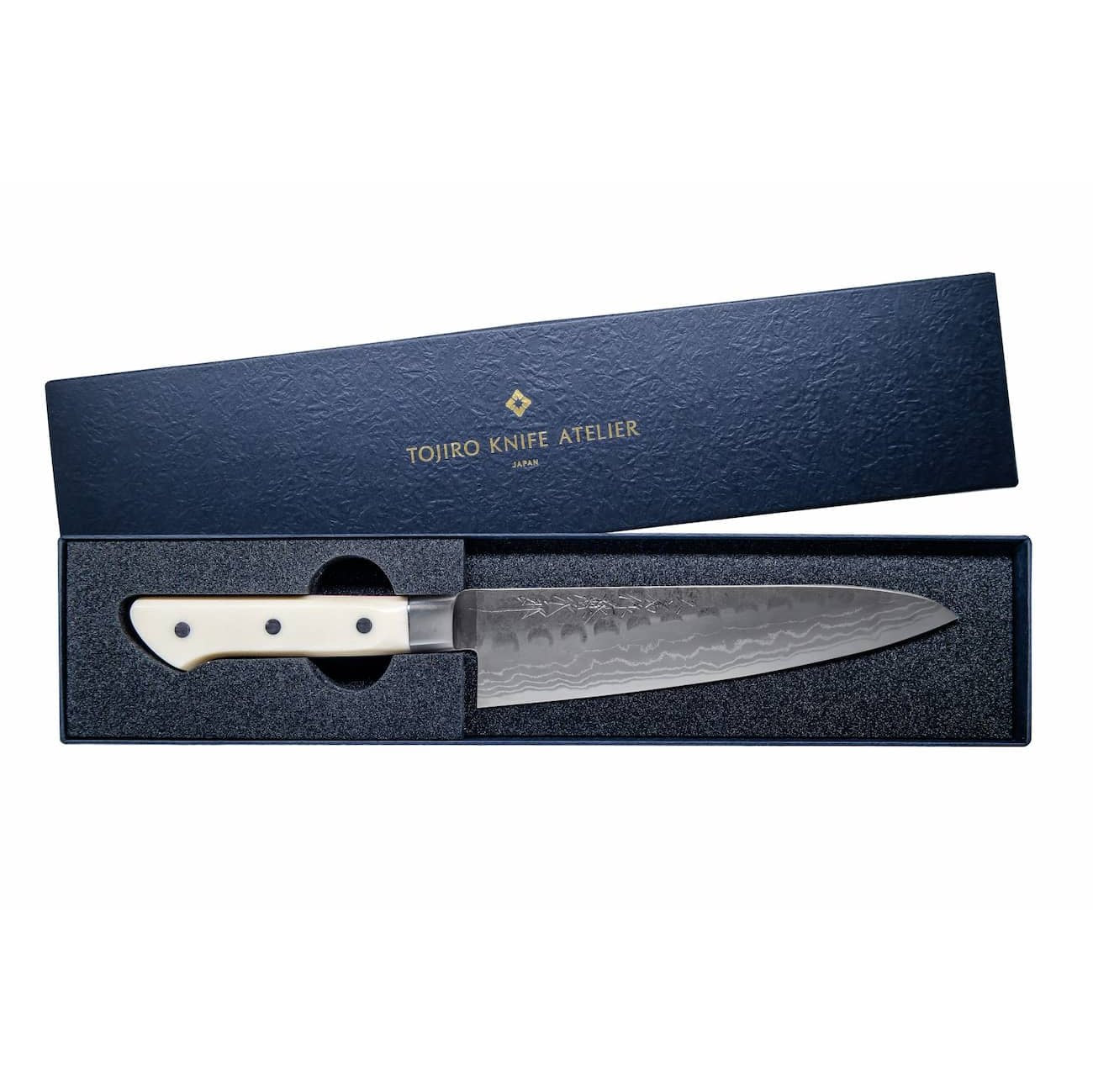 Tojiro Handmade Hammered Aogami Damascus Chef's Knife 18 cm Micarta Handle