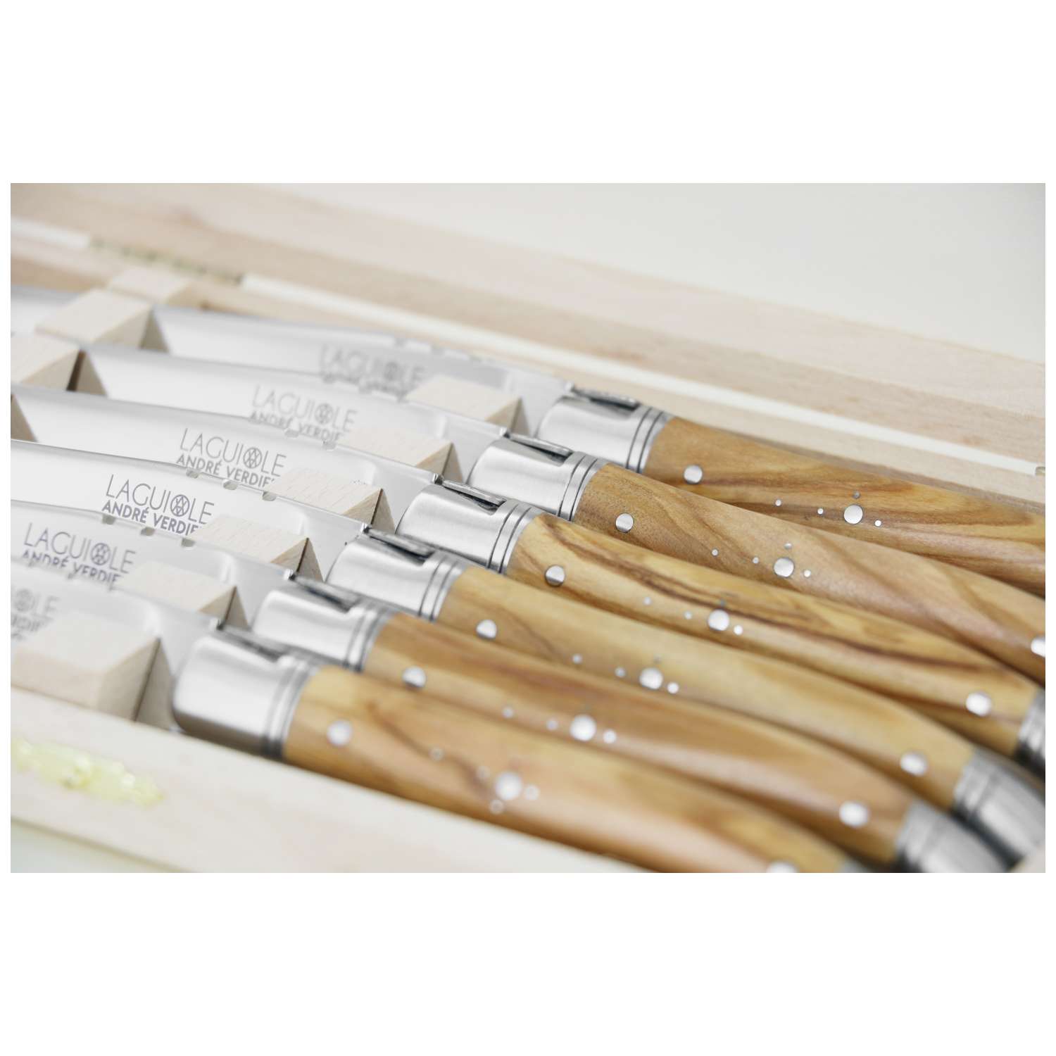 Andre verdier Steak Knife 12 cm 6-Piece Set With Olive Wood Handle Laguiole Prestige 616GSOCB