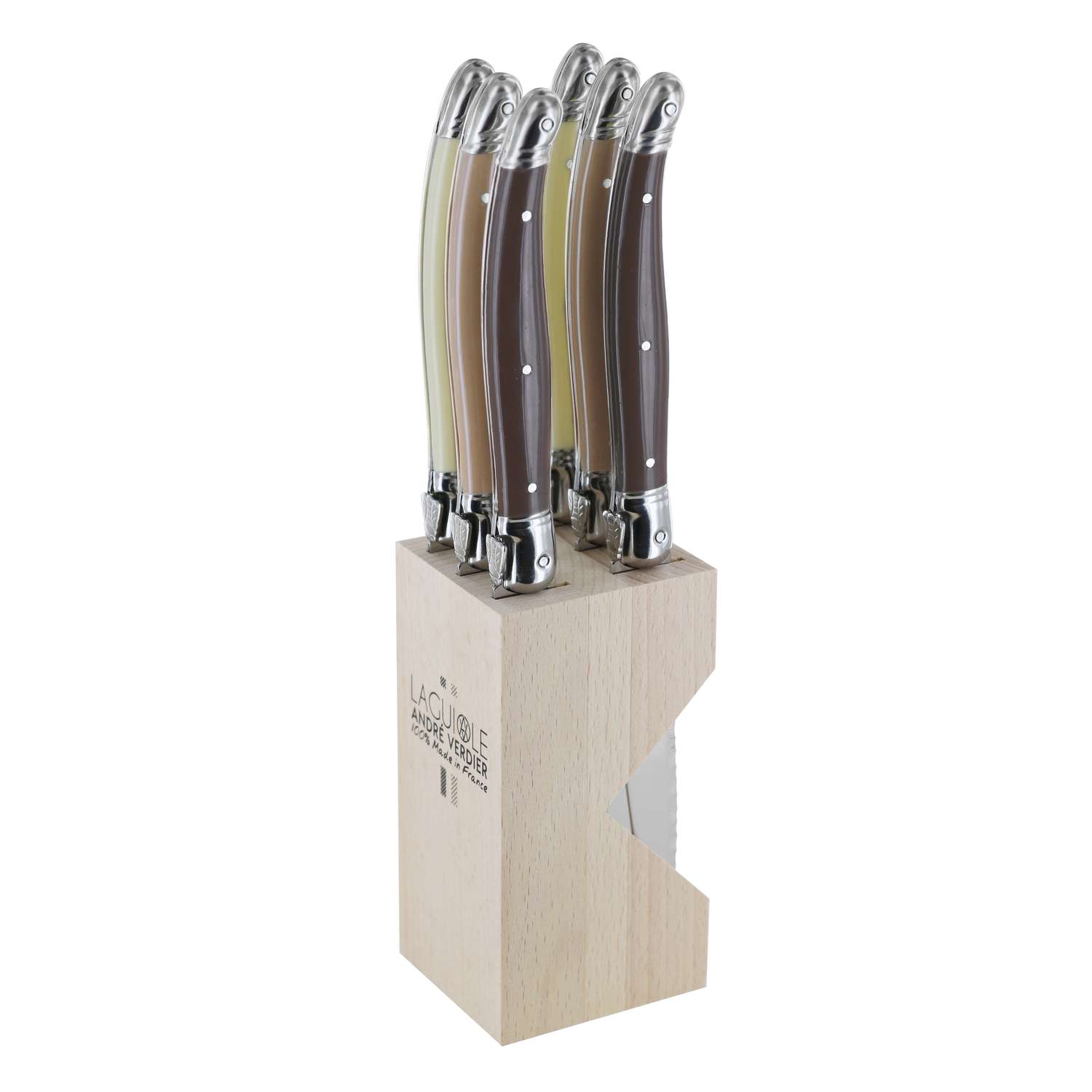Andre verdier Knife Block 6-Piece Set Chocolate Laguiole Debutant 706CHOBBP