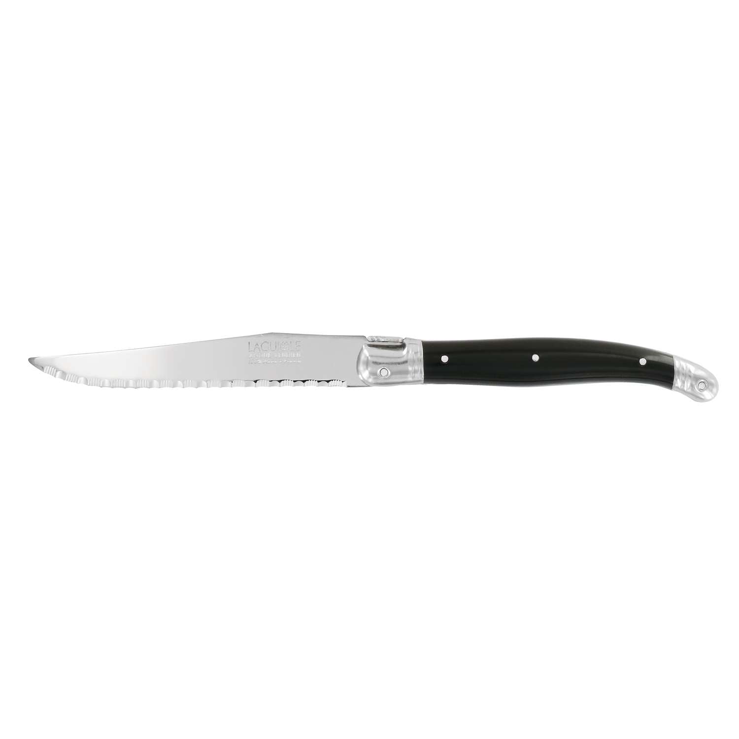 Andre verdier Serrated Steak Knife 12 cm Black Handle Laguiole Debutant 70NSP