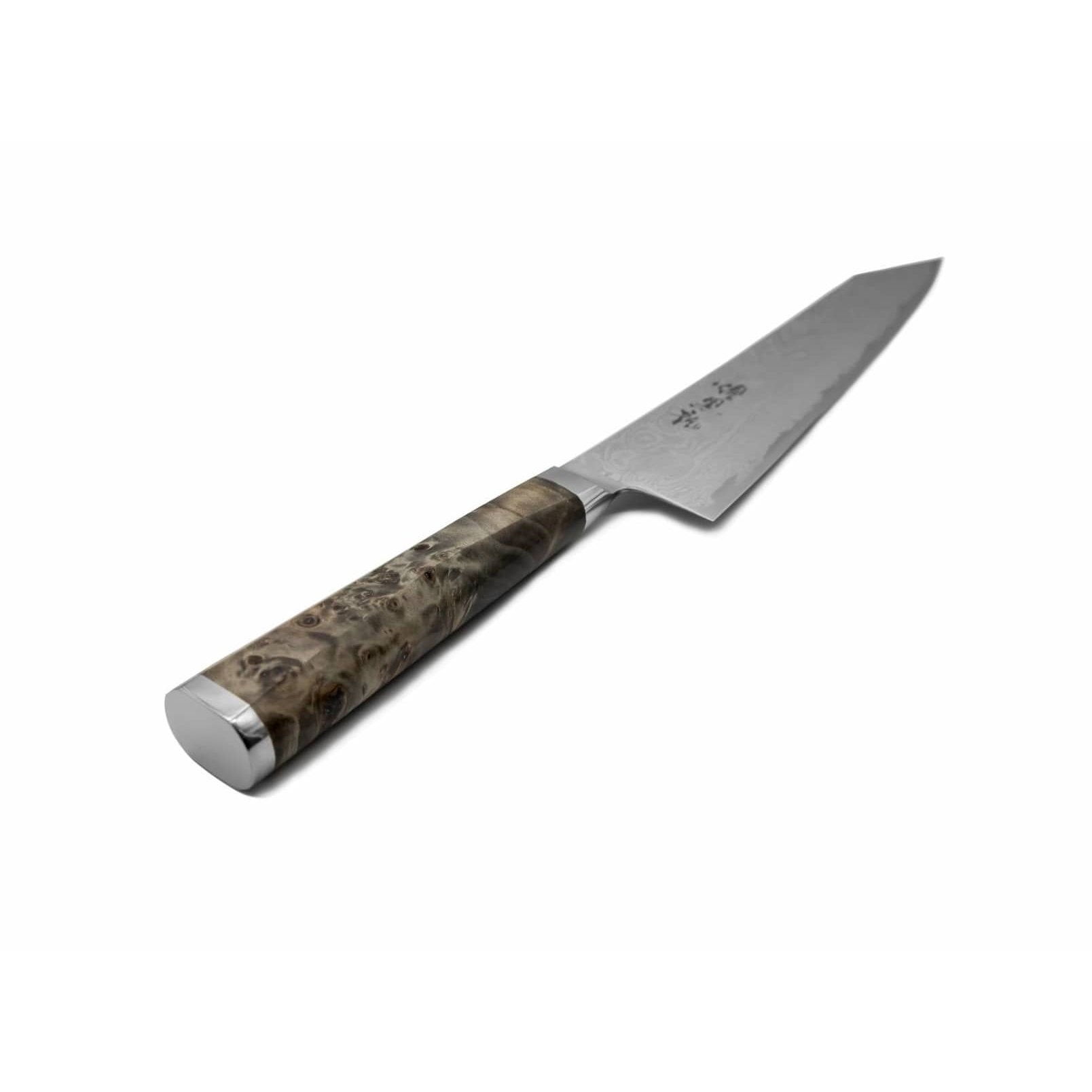 Ryusen Damascus Utility Knife 13.5 cm Poplar Handle Oukoku Ryu OK-105