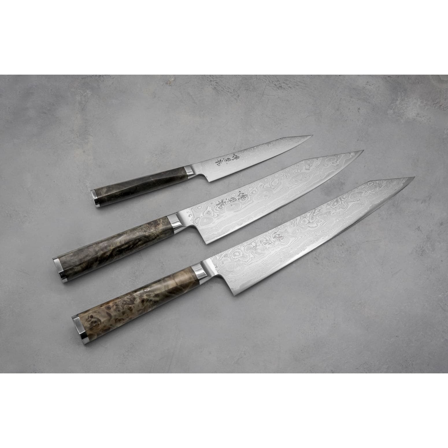 Ryusen Damascus Chef's Knife 24 cm Poplar Handle Oukoku Ryu OK-101