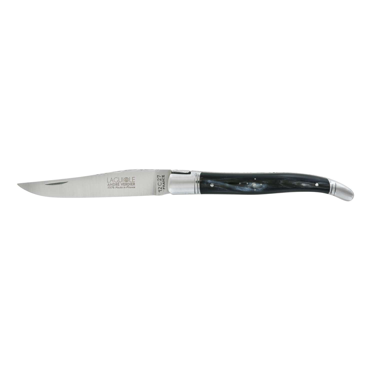Andre verdier Pocket Knife 12 cm Black Horn Handle Laguiole Prestige