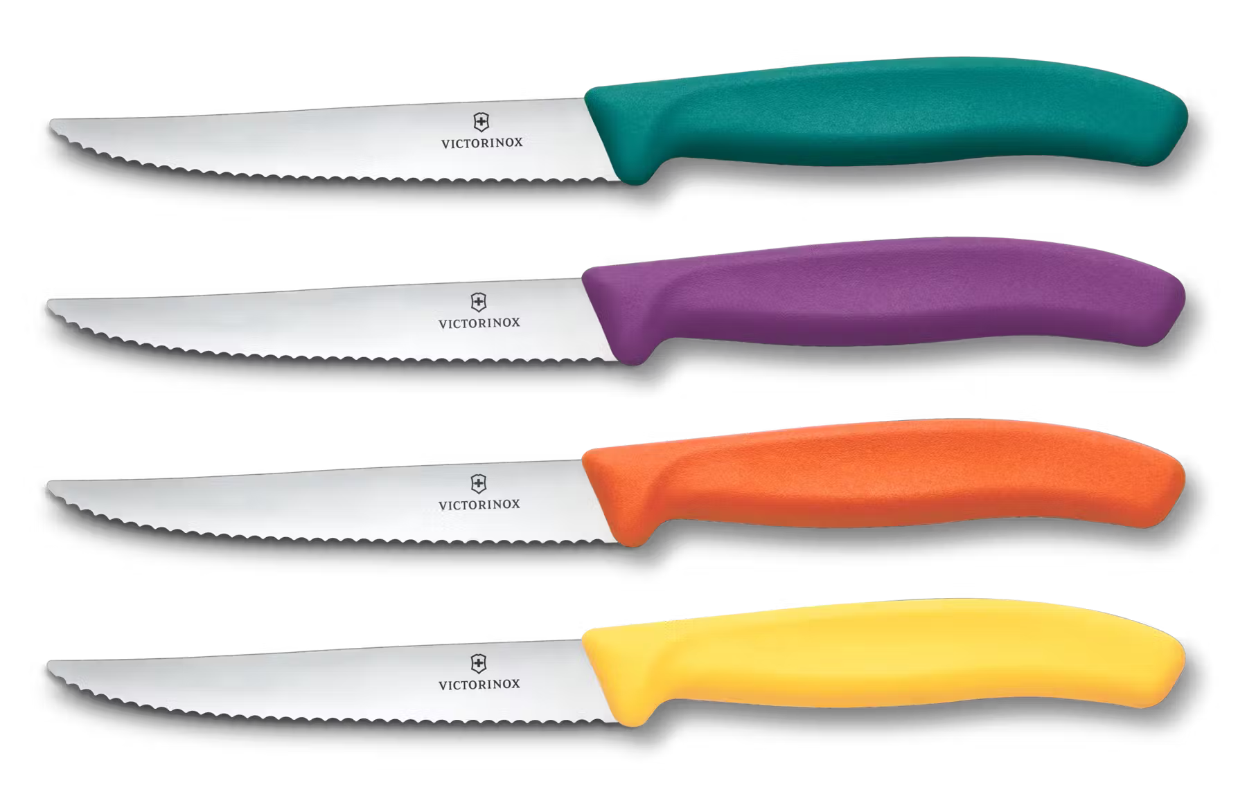 Victorinox Steak and Pizza Knives Block Colourful Handles 5 pcs Swiss Classic 6.7126.4C1