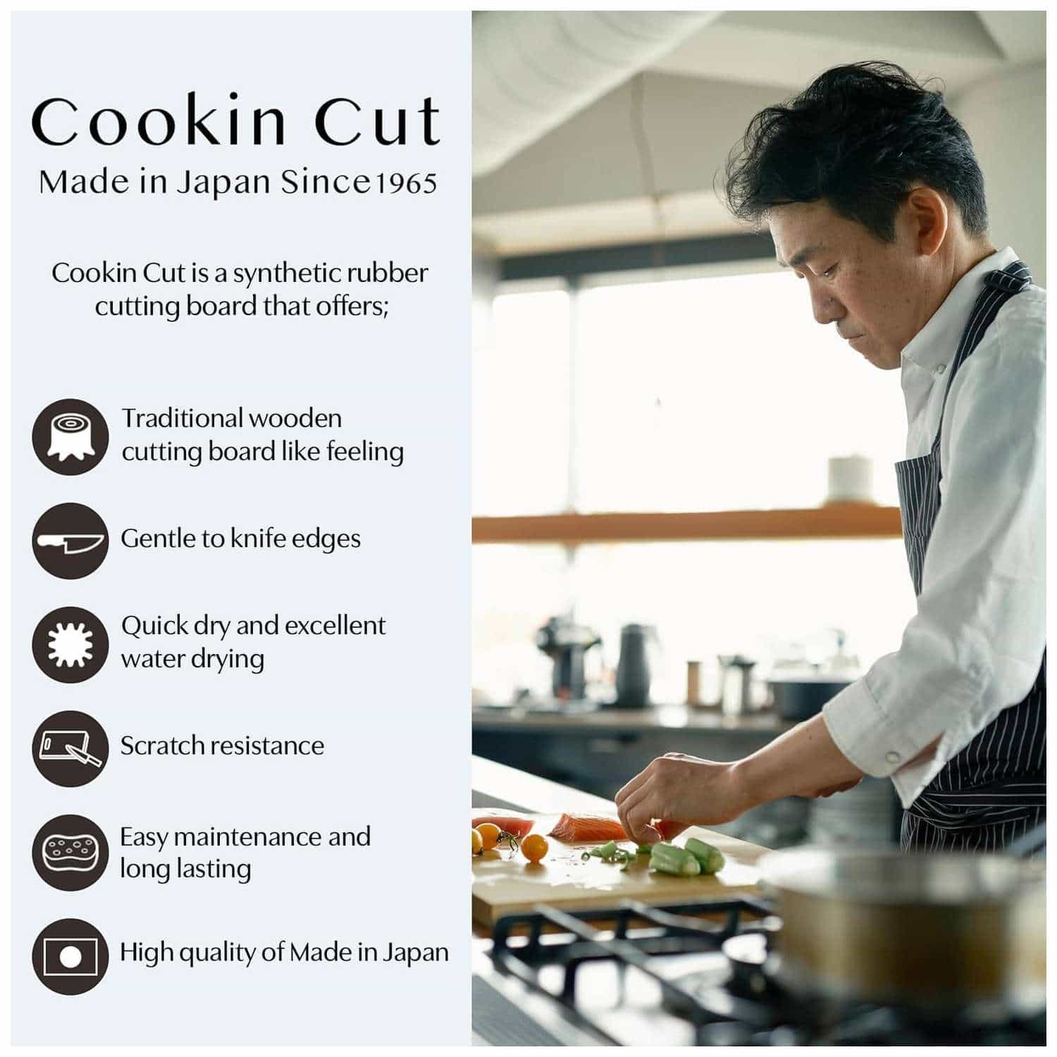 Asahi Cutting Board 38 x 21 x 1.3 cm Cookin' Cut CC-H/M