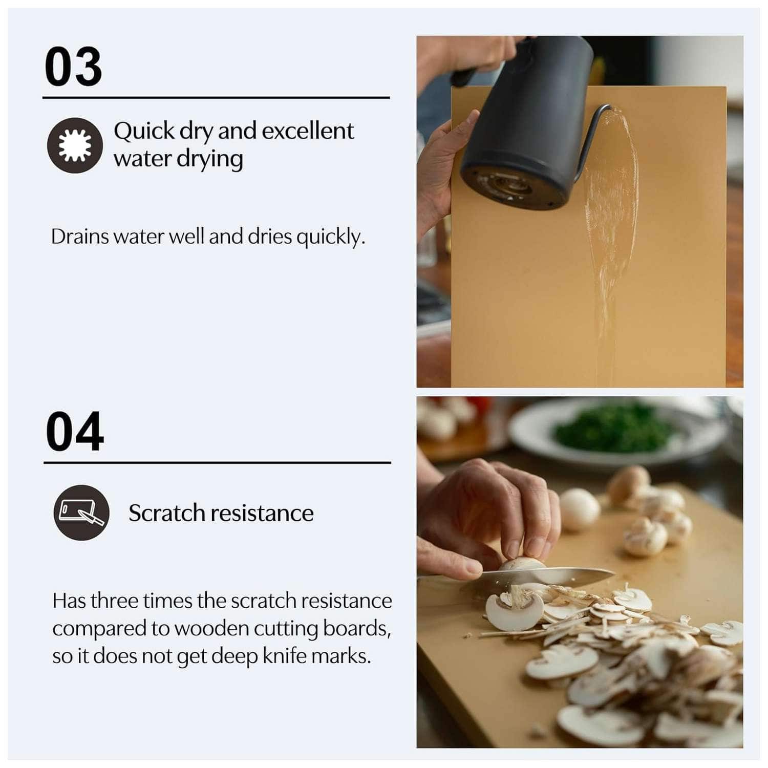 Asahi Cutting Board 24 x 21 x 1.3 cm Cookin' Cut CC-H/S