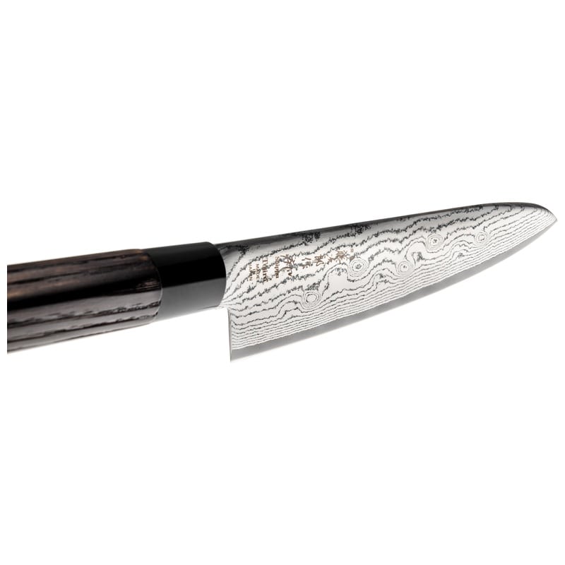 Tojiro Damascus Chef's Knife 21 cm Chestnut Handle Shippu Black FD-1594