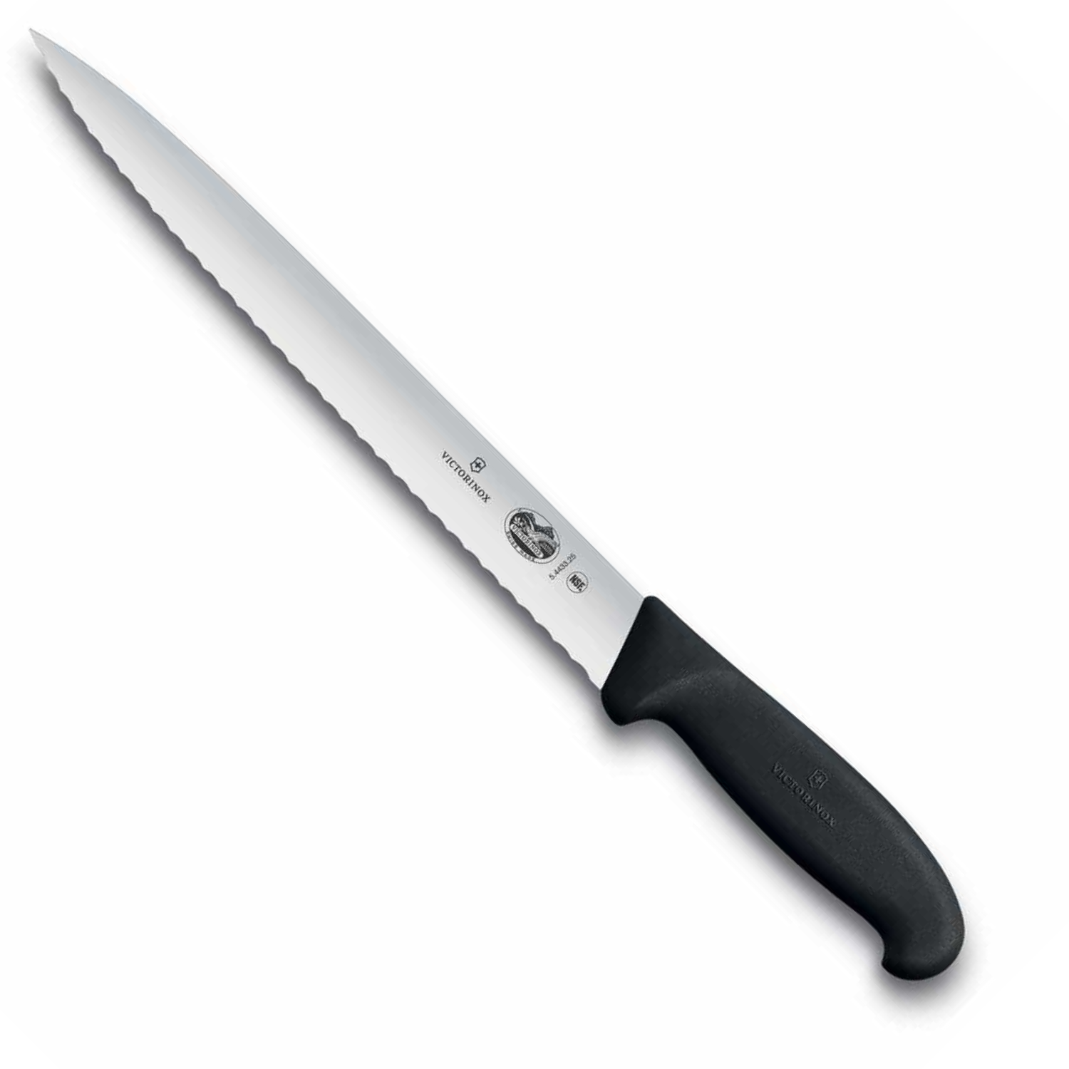 Victorinox Serrated Slicing Knife Pointed Tip 25 cm Fibrox 5.4433.25