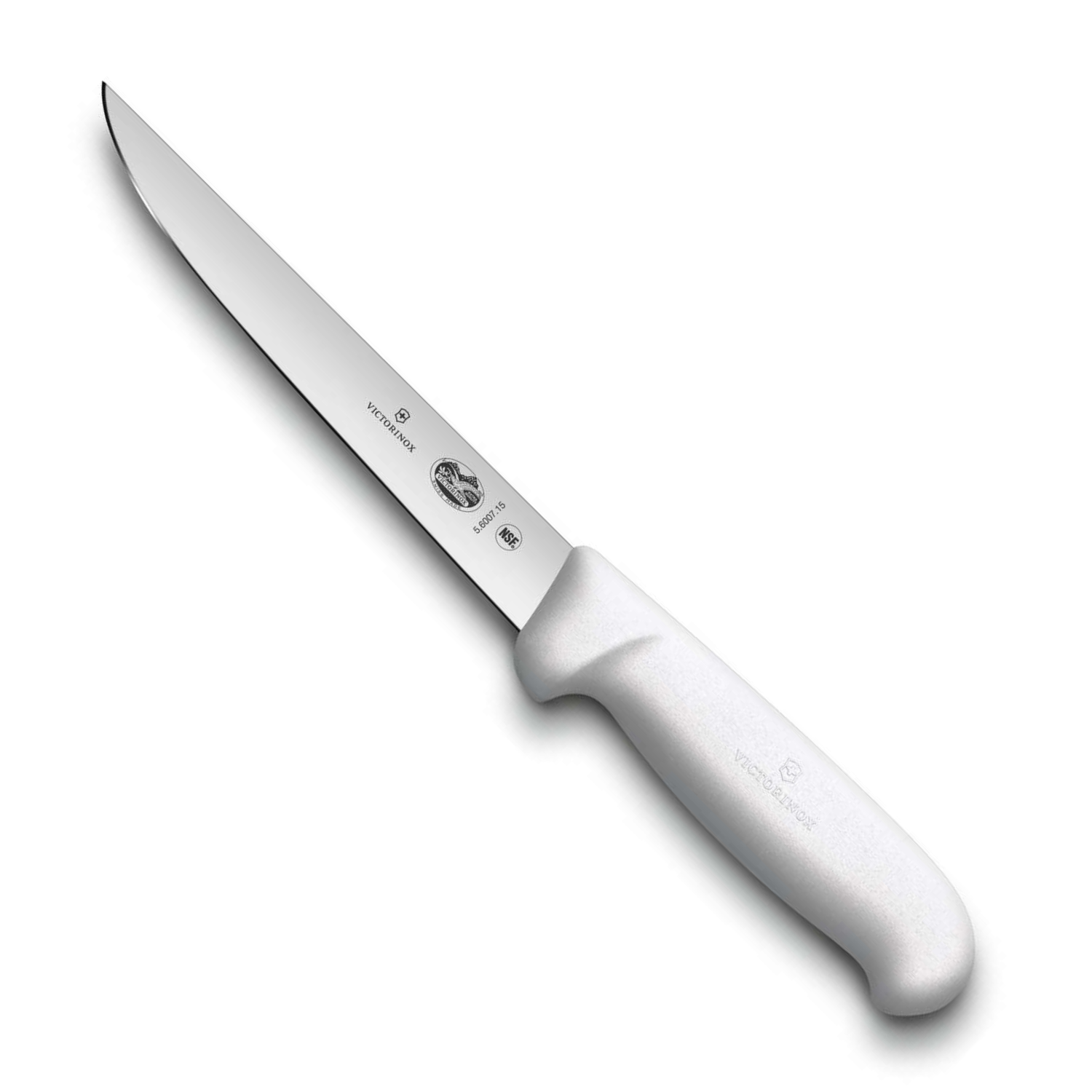 Victorinox Boning Knife Straight Wide Blade 15 cm White Handle Fibrox 5.6007.15