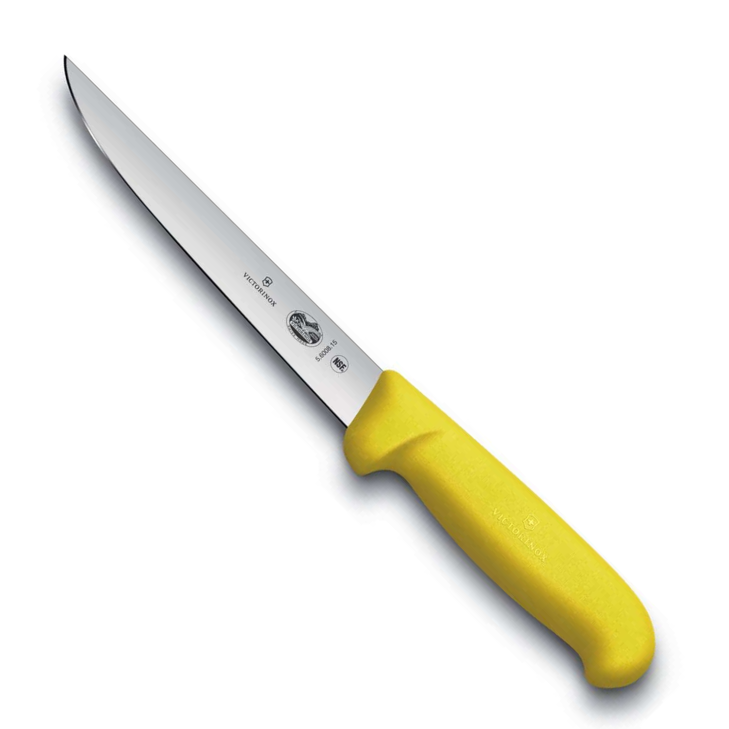 Victorinox Boning Knife Straight Blade 15 cm Fibrox Yellow Handle 5.6008.15