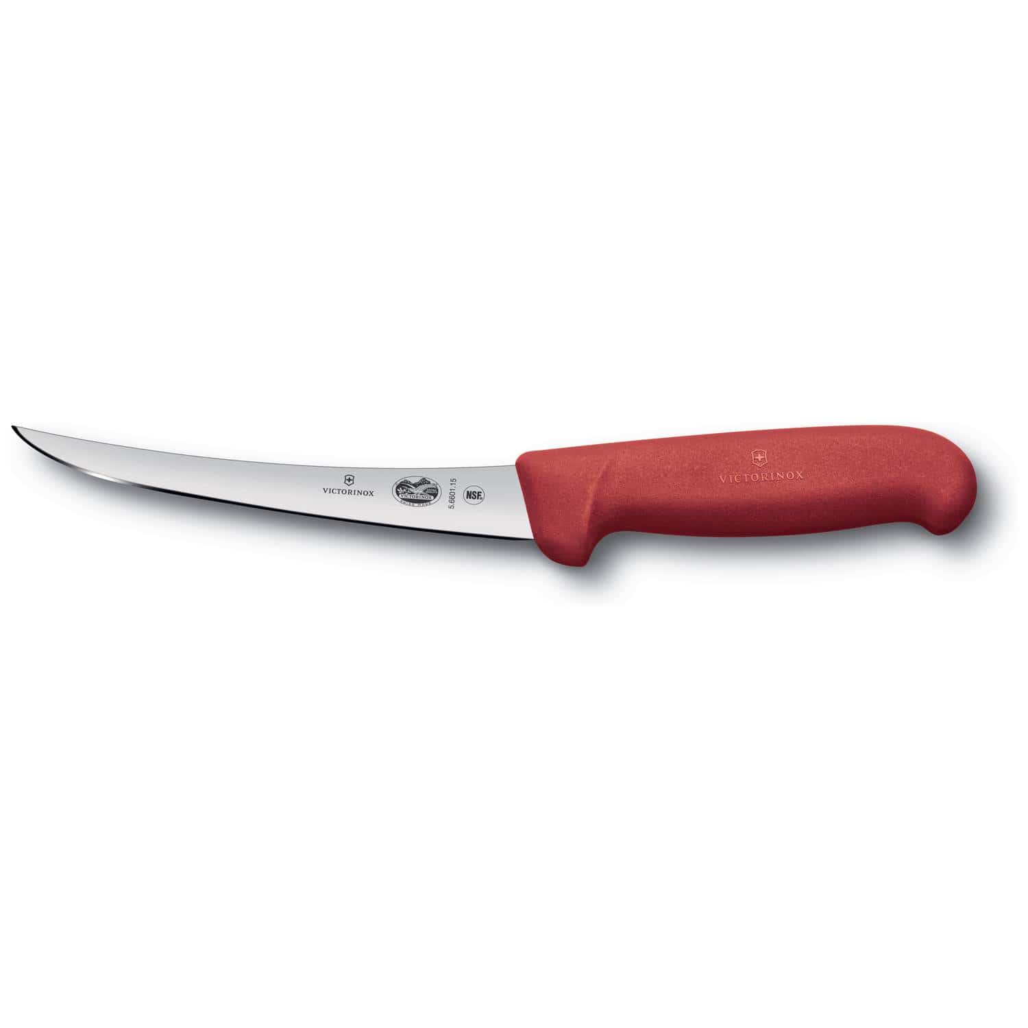 Victorinox Curved Boning Knife Narrow Blade 15 cm Fibrox Red Handle 5.6601.15