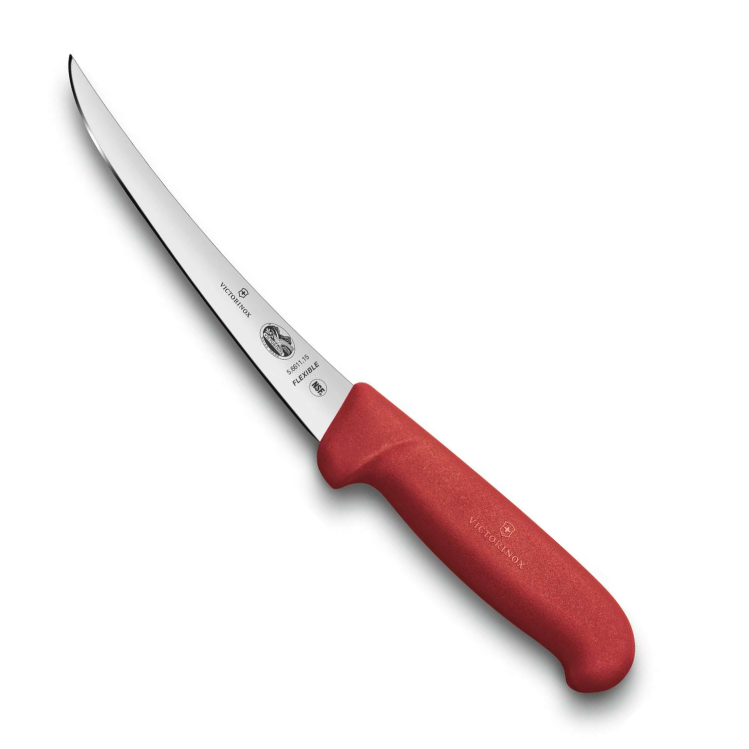 Victorinox Boning knife With Curved Narrow And Flexible Blade 15 cm Red Fibrox Handle 5.6611.15