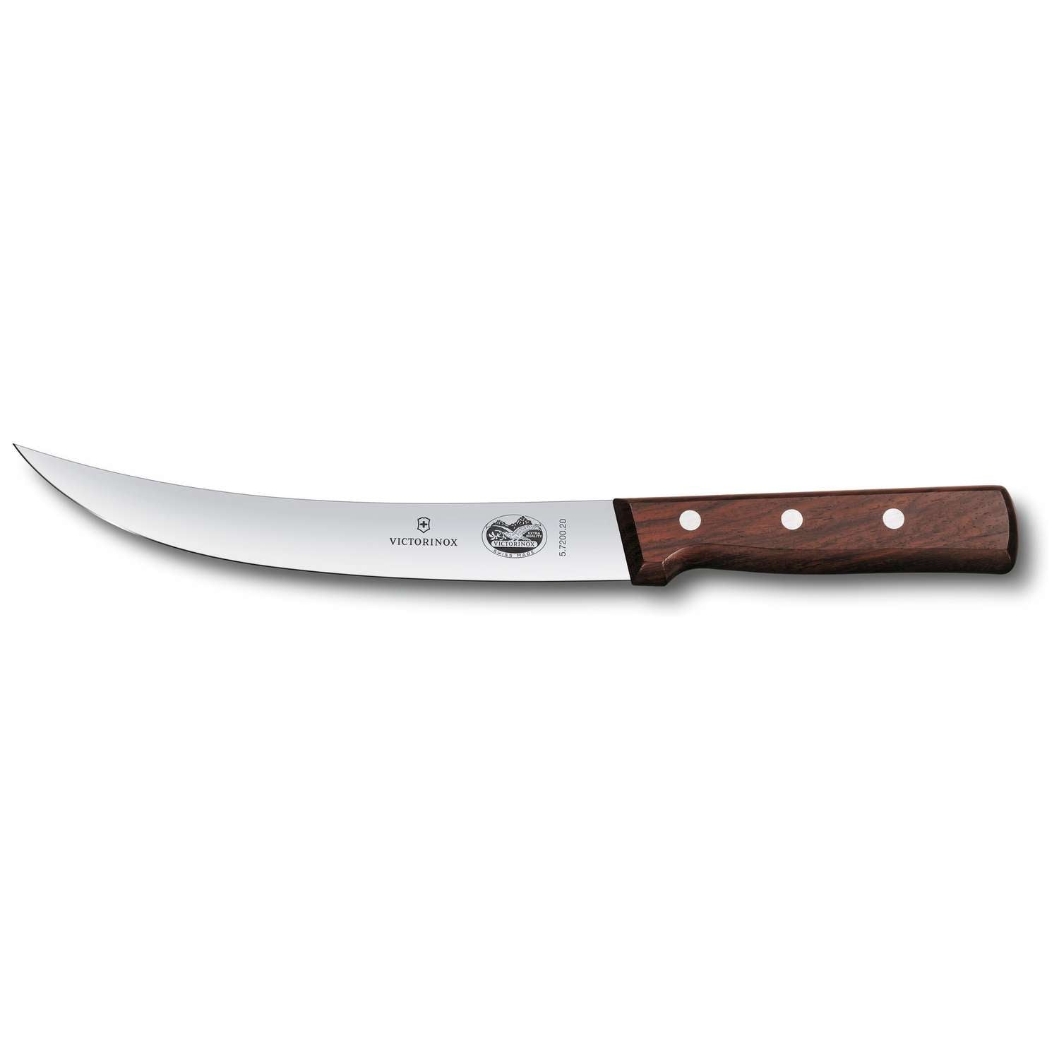 Victorinox Curved Butcher Knife With Narrow Blade 20 cm Handle Rosewood 5.7200.20