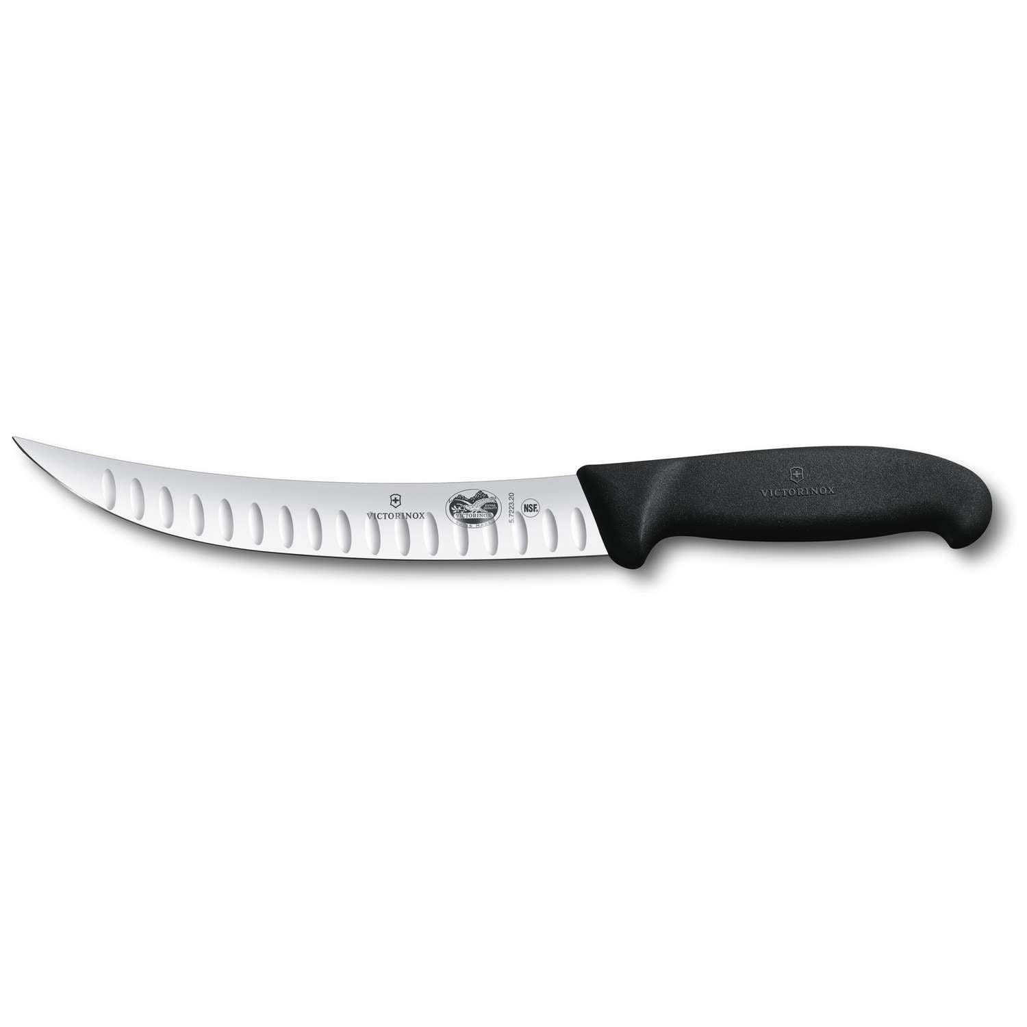 Victorinox Hollow Edge Butcher Knife Curved Narrow Blade 20 cm Fibrox Handle 5.7223.20