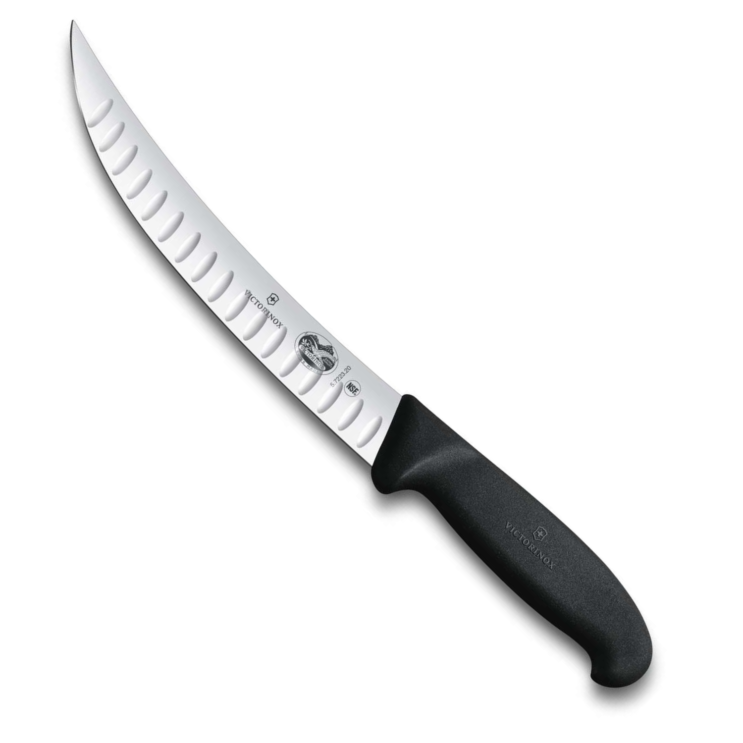 Victorinox Hollow Edge Butcher Knife Curved Narrow Blade 20 cm Fibrox Handle 5.7223.20