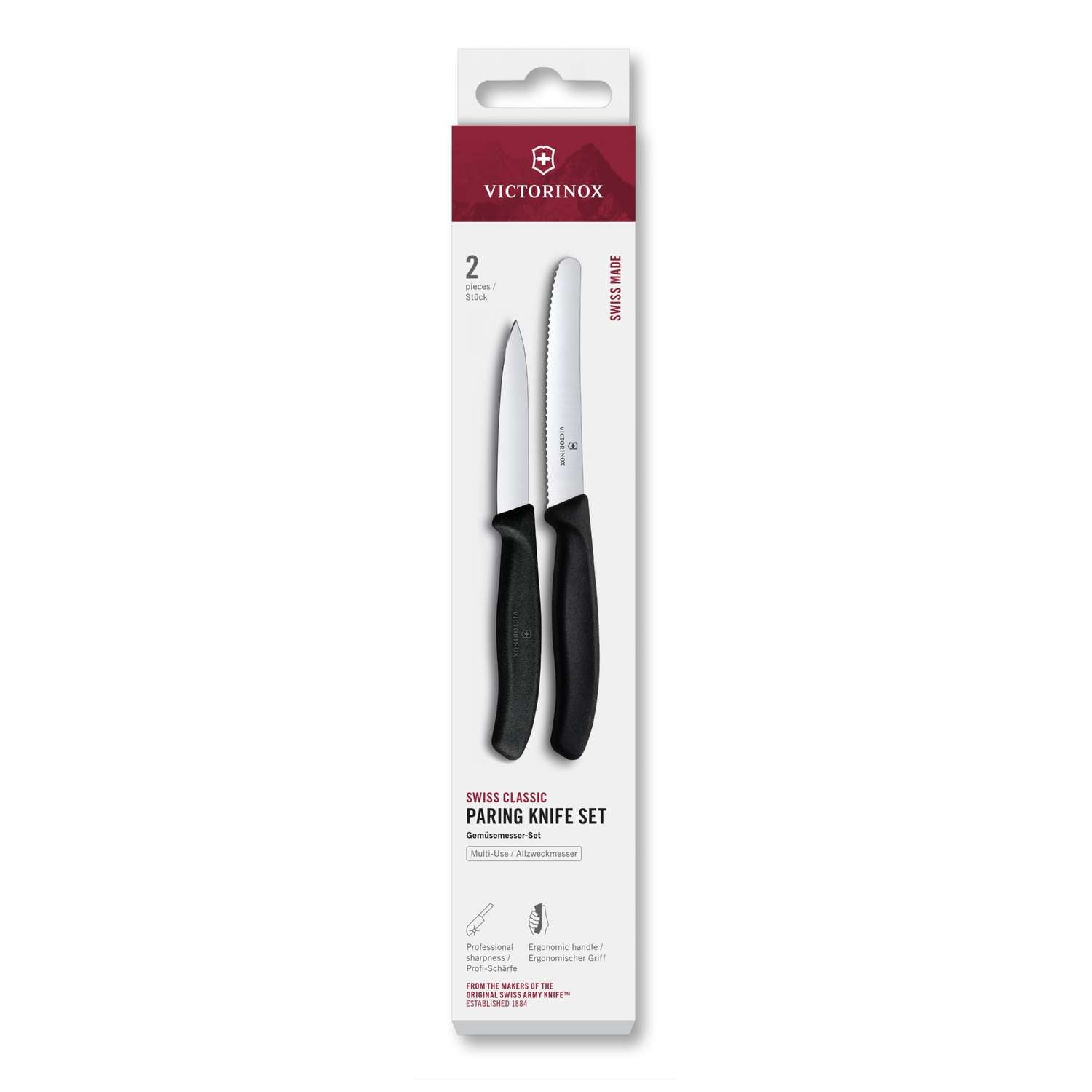 Victorinox Kitchen Knives Black Handles 2 pcs Set Swiss Classic 6.7113.2