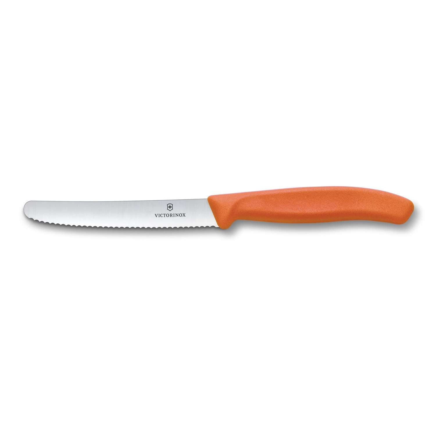 Victorinox Serrated Utility Knife 11 cm Orange Handle Swiss Classic 6.7839.C1