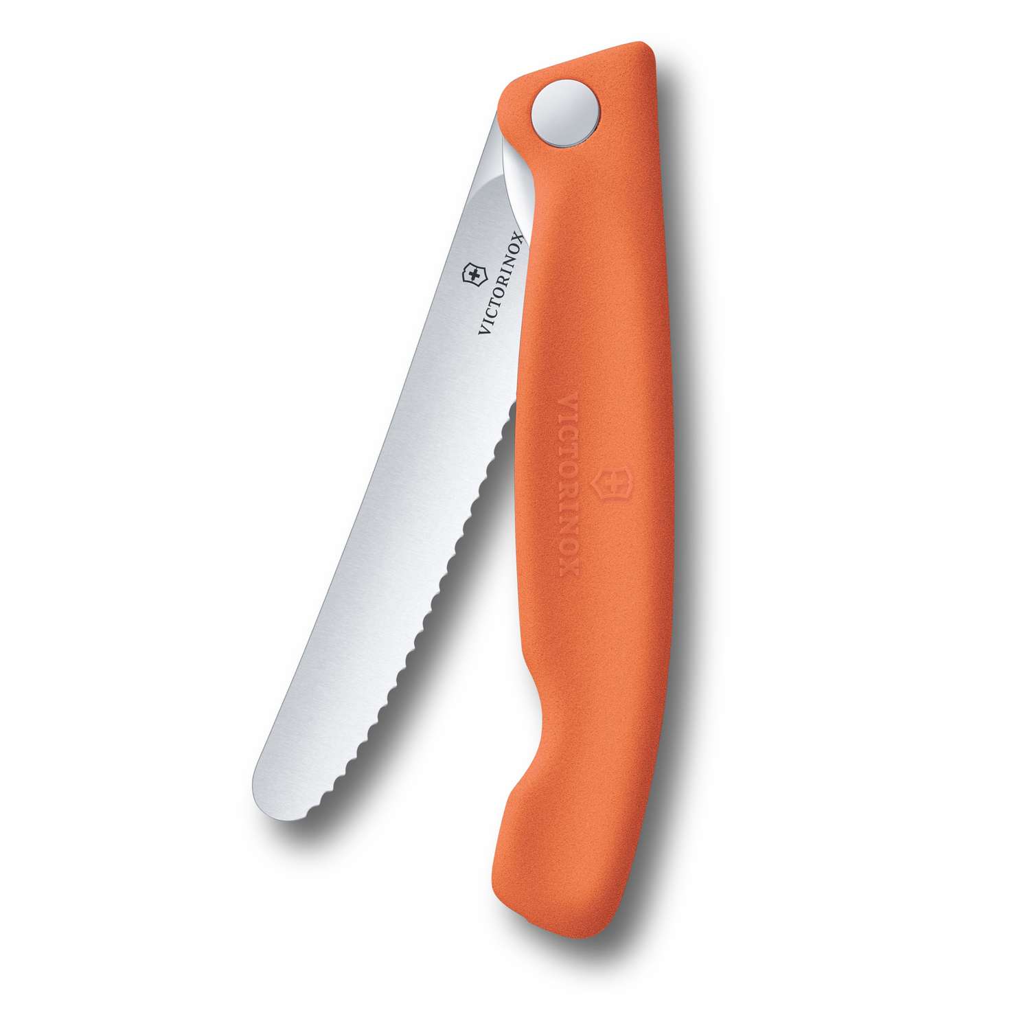 Victorinox Serrated Foldable Kitchen Knife 11 cm Orange Handle Swiss Classic 6.7839.FC1
