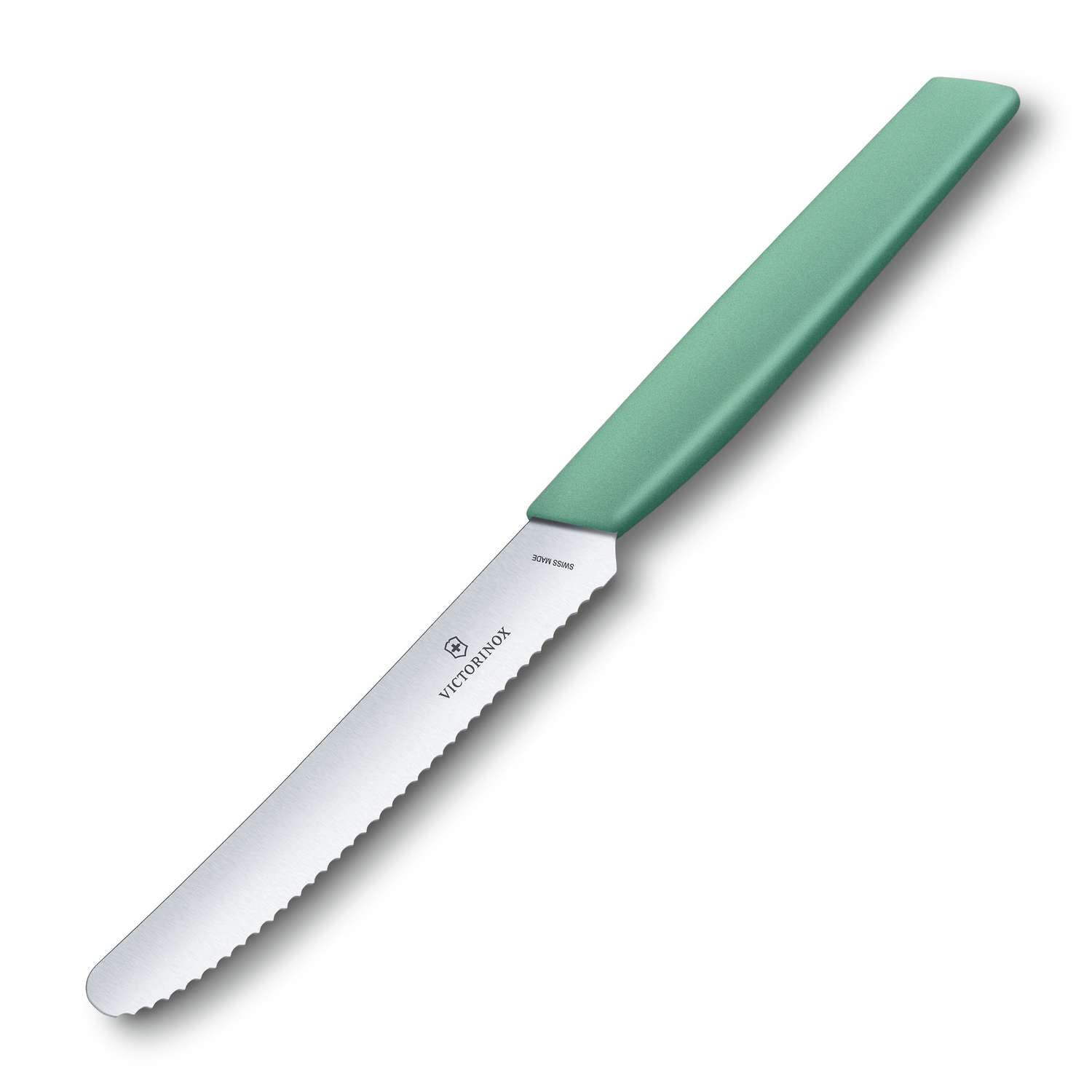 Victorinox Round Utility Knife 11 cm, Serrated, Green Pastel Swiss Modern