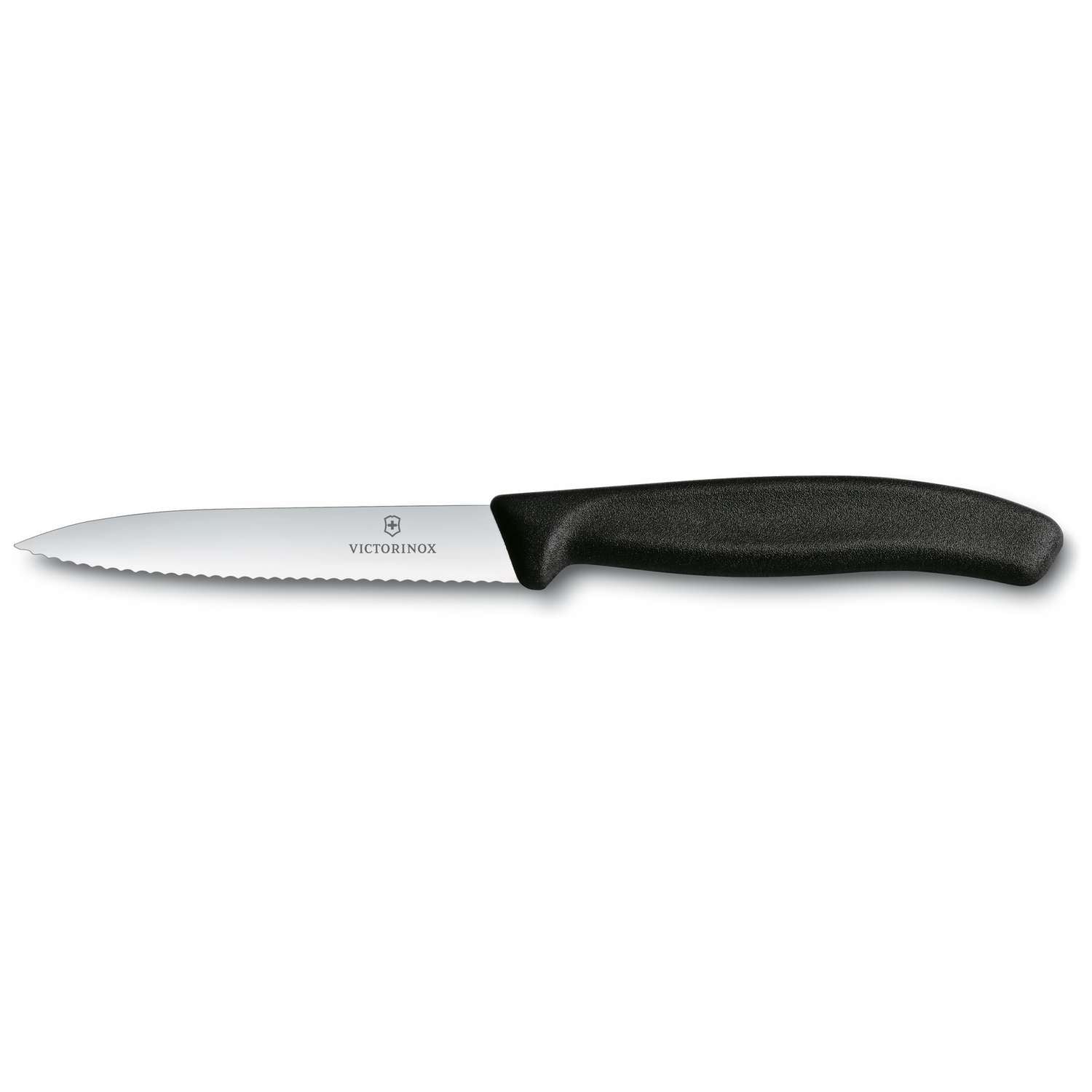 Victorinox Serrated Paring Knife 10 cm Black Handle Swiss Classic 6.7733
