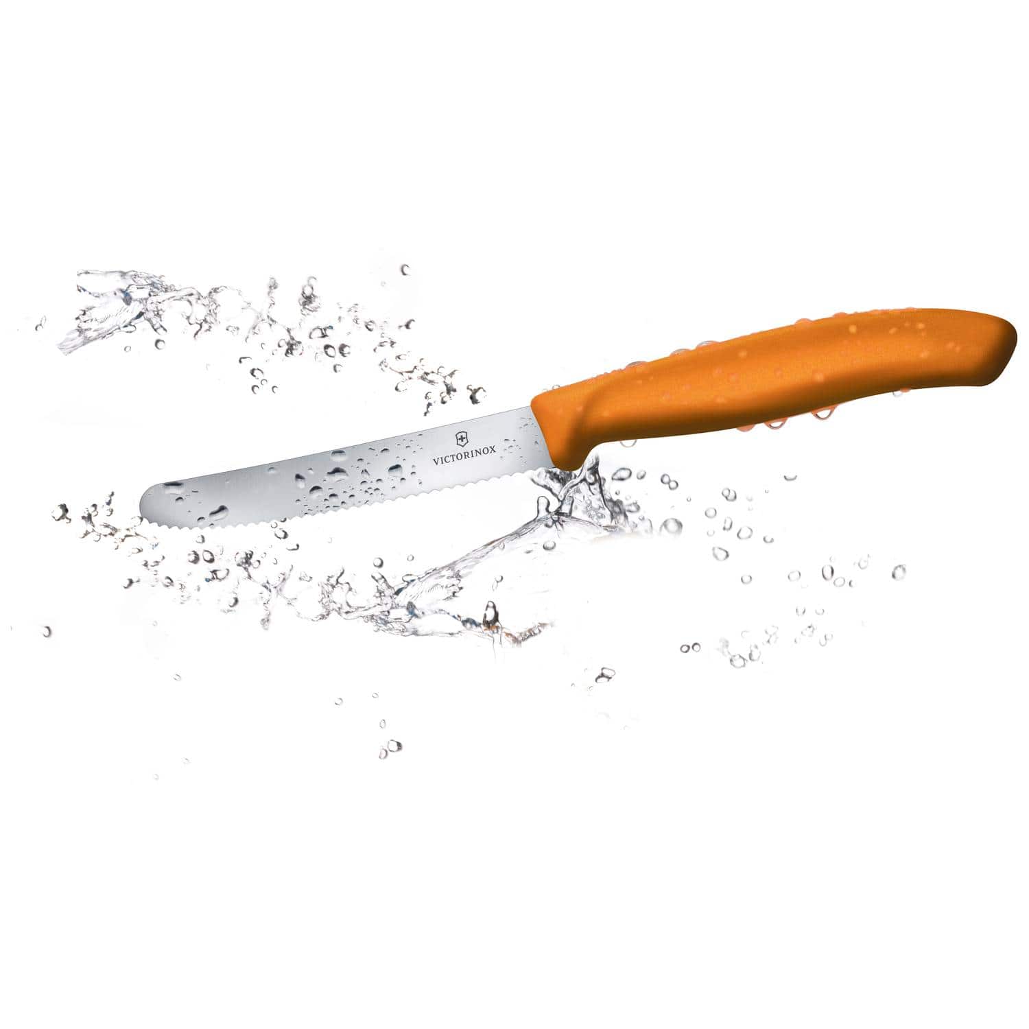 Victorinox Serrated Utility Knife 10 cm Orange Handle Swiss Classic
