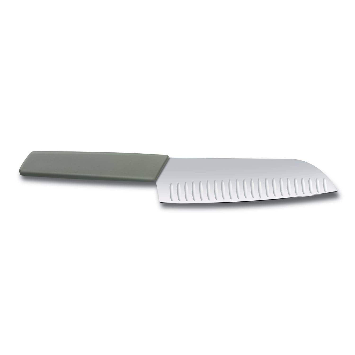 Victorinox Hollow Edge Santoku Knife 17 cm Olive Swiss Modern Handle