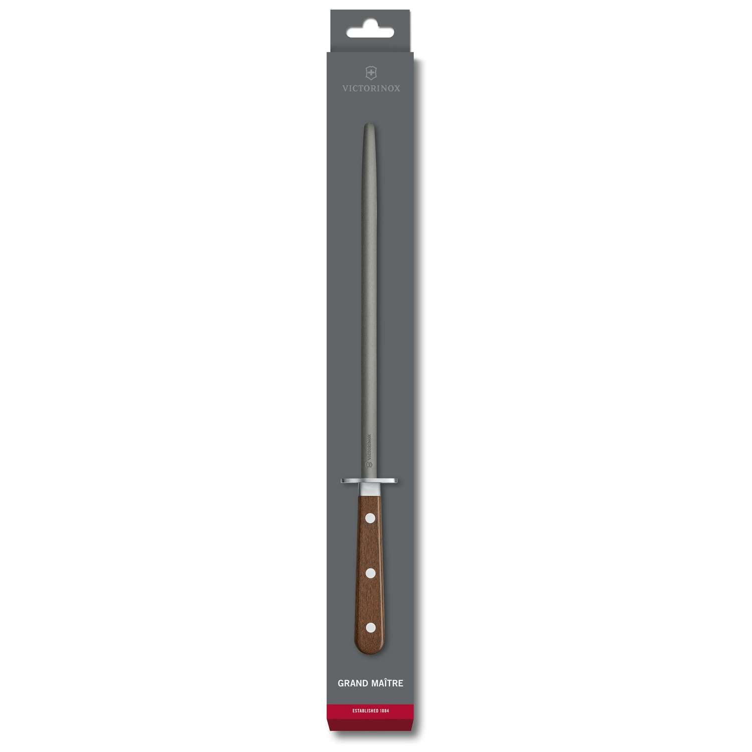 Victorinox Sharpening Steel 25 cm Round Tungsten Carbide Wooden Handle Grand Maitre 7.8310