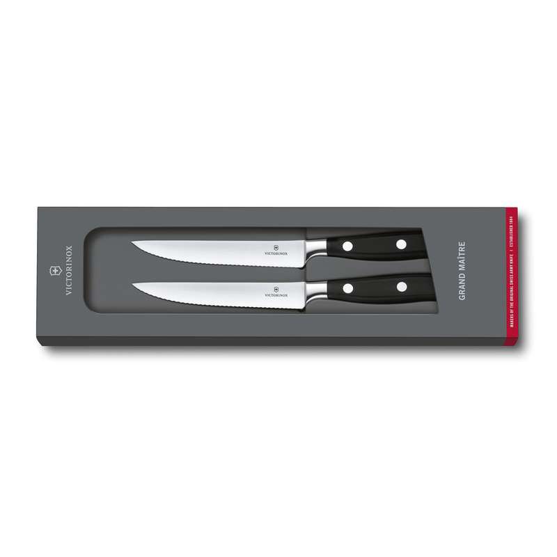 Victorinox Serrated Steak Knives 12 cm 2 pcs Set Gift Box Grand Maître 7.7242.2W