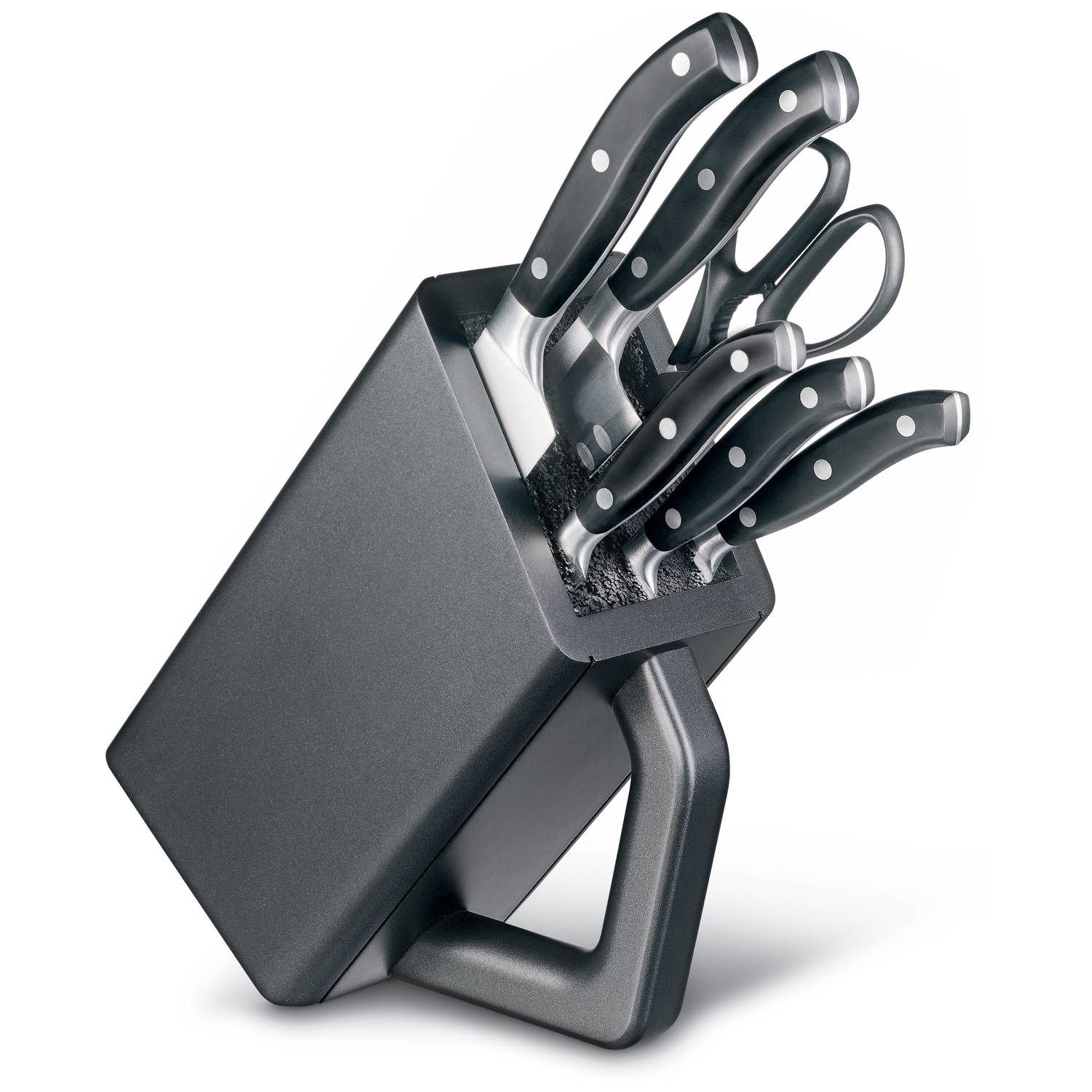 Victorinox Forged Knife Block Nylon Inlay 6-Piece Set Black 7.7243.6