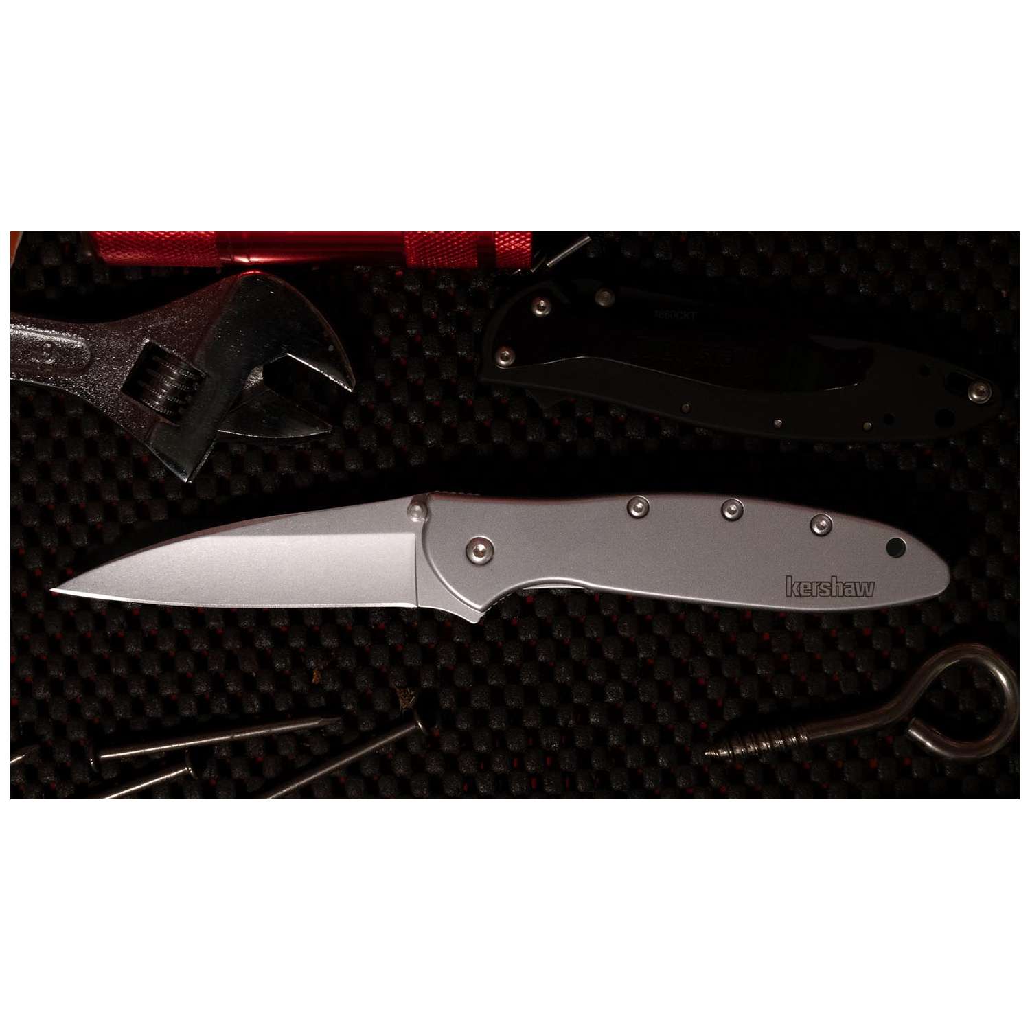 Kershaw Leek Bead-Blasted Pocket Knife 8 cm Silver Handle 85 gr 1660