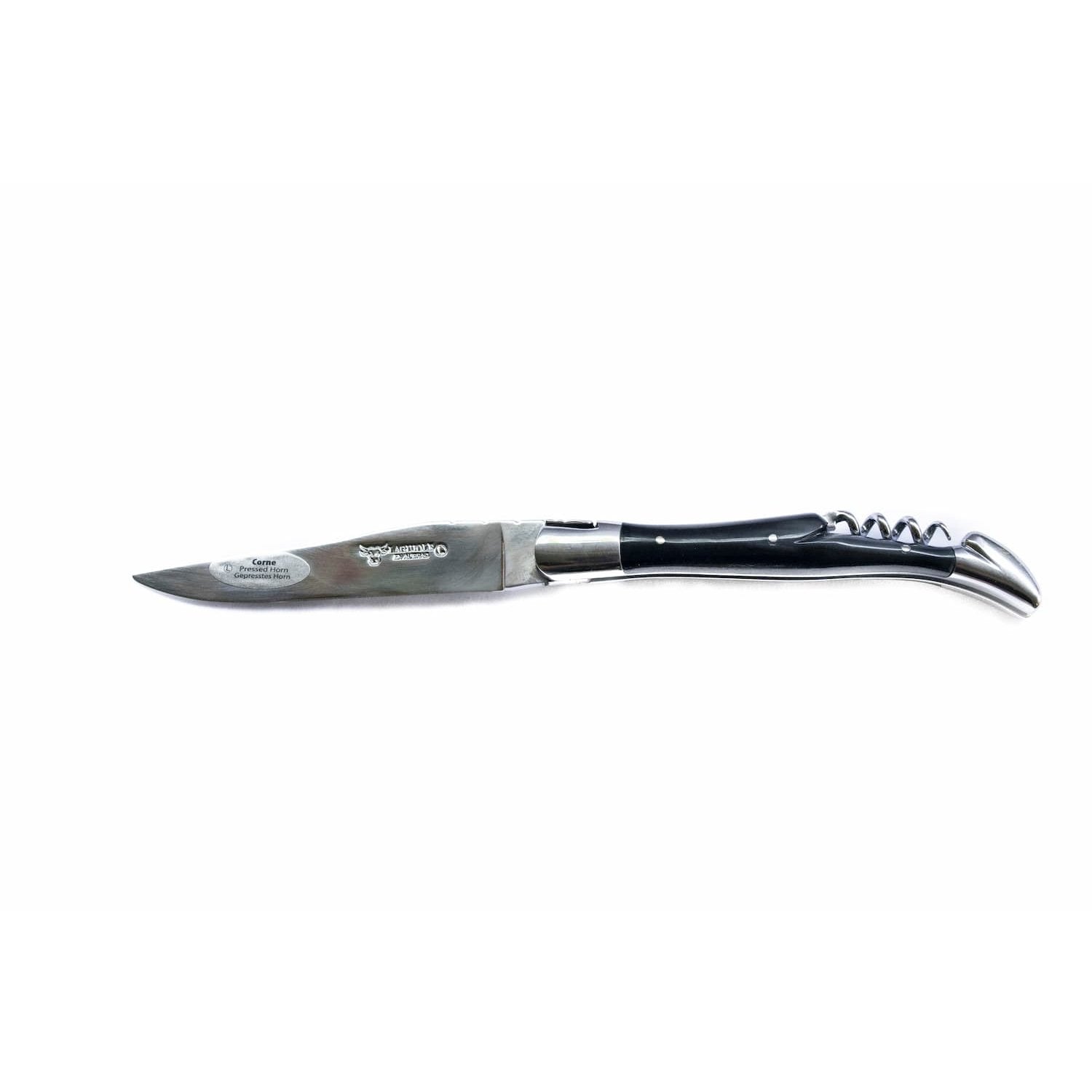 Laguiole en aubrac Folding Knife 12 cm with Corkscrew Horn Handle Laguiole en Aubrac L0312CPI