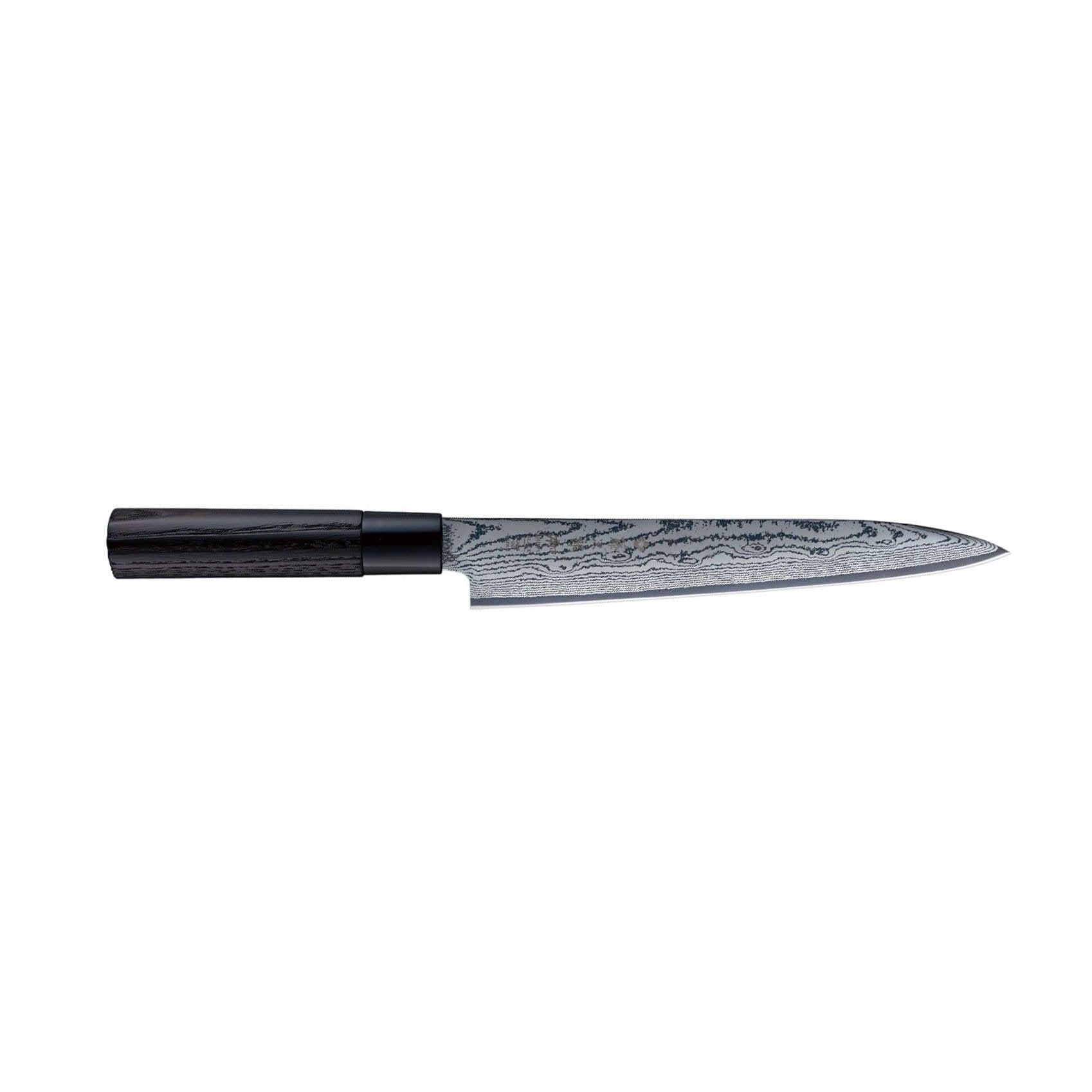 Tojiro Damascus Slicing Knife 21 cm Chestnut Handle Shippu Black FD-1599