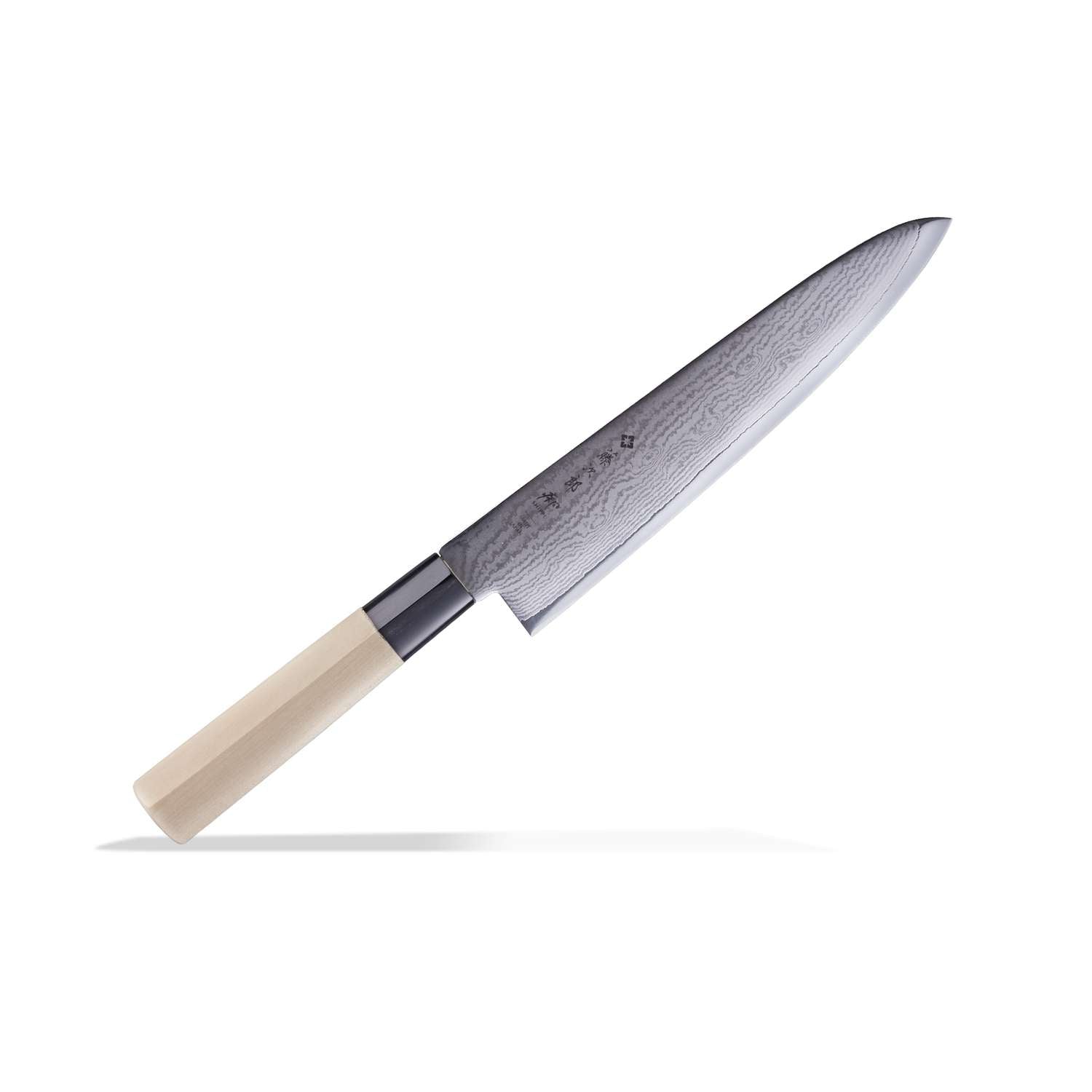 Tojiro Damascus Chef's Knife 21 cm Magnolia Handle Shippu White FD-594