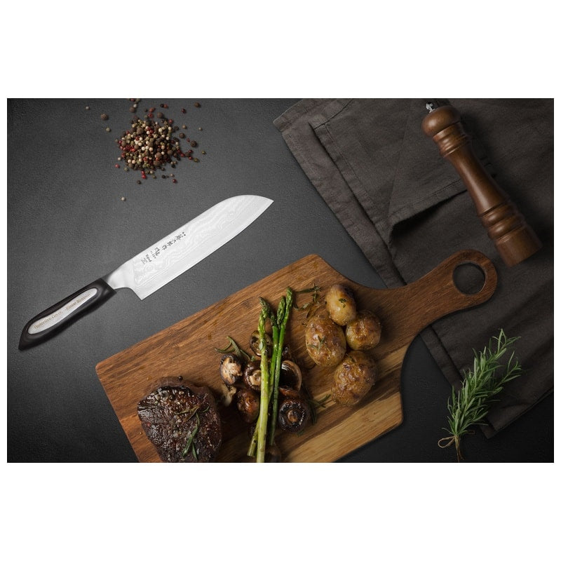 Tojiro Damascus Santoku Knife 18 cm Micarta Handle Flash FF-SA180