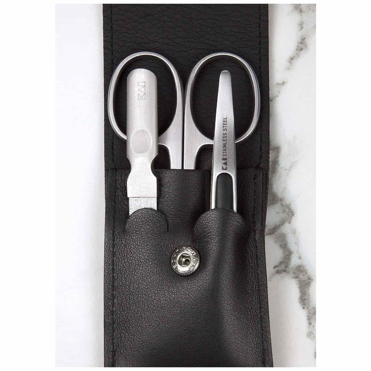 KAI Japanese Manicure Set 3 pcs (Nail Scissors, Nail File & Tweezers) Instruments Sets BCI-SET01