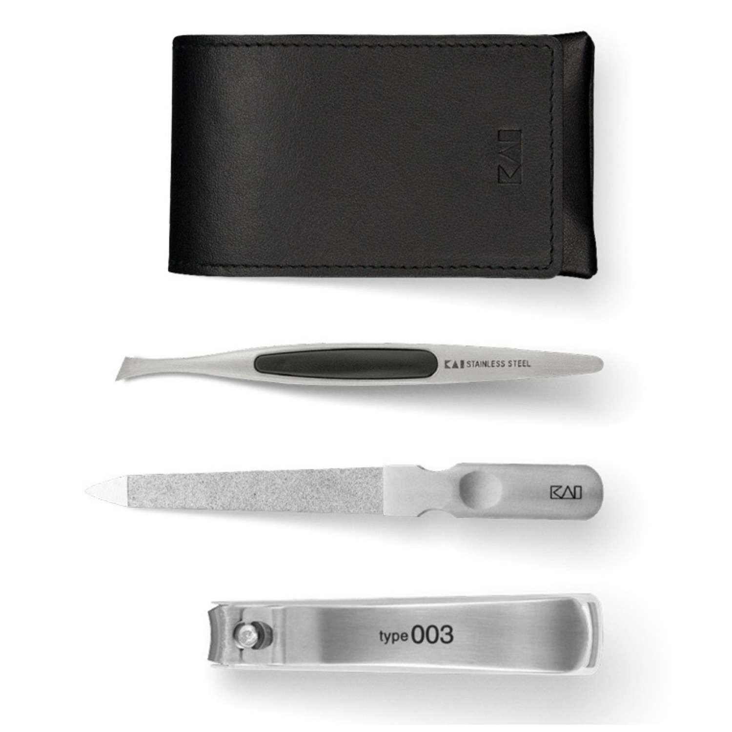 KAI Japanese Manicure Set 3 pcs (Nail Nippers, Nail File & Tweezers) Instruments Sets BCI-SET02
