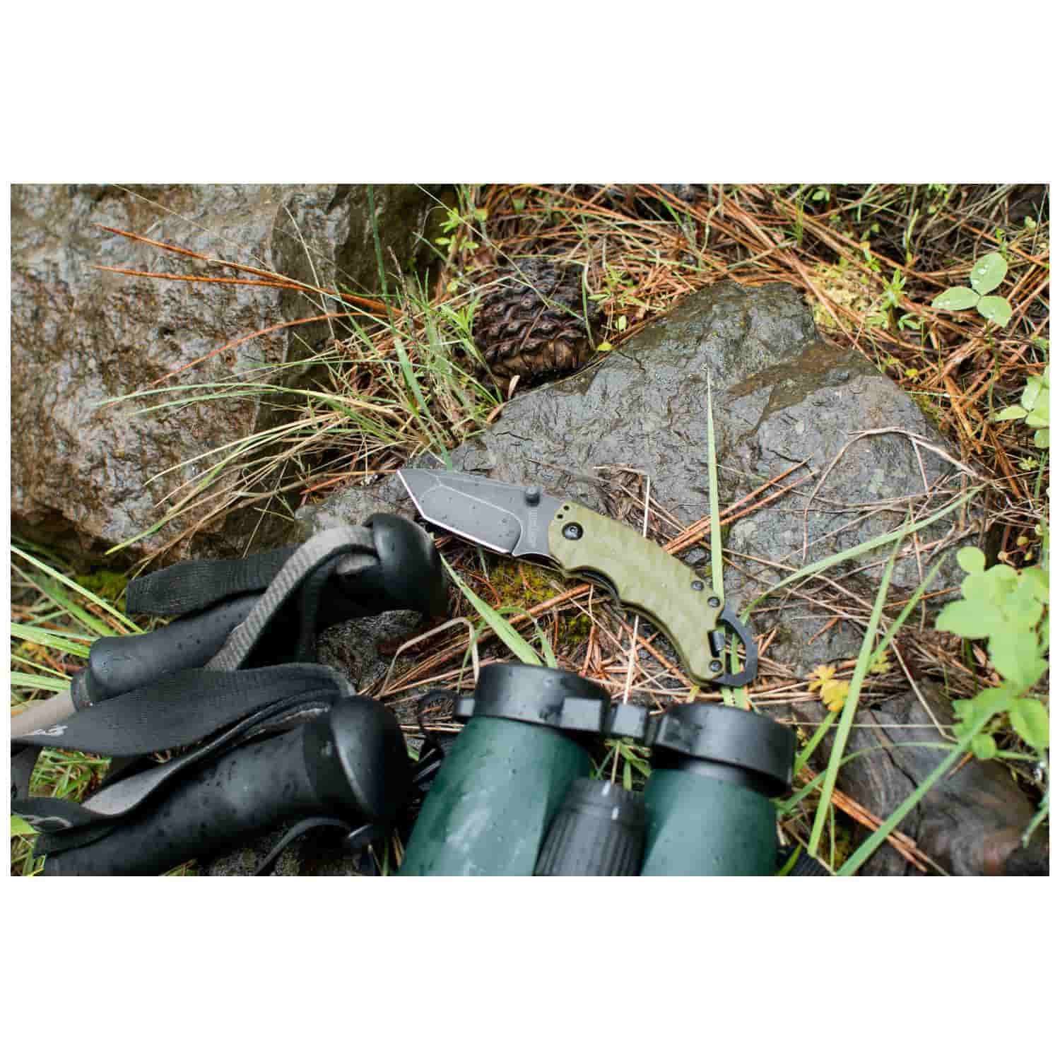 Kershaw Shuffle Tanto BlackWash Pocket Knife 7 cm Olive Handle 86 gr 8750TOLBWX
