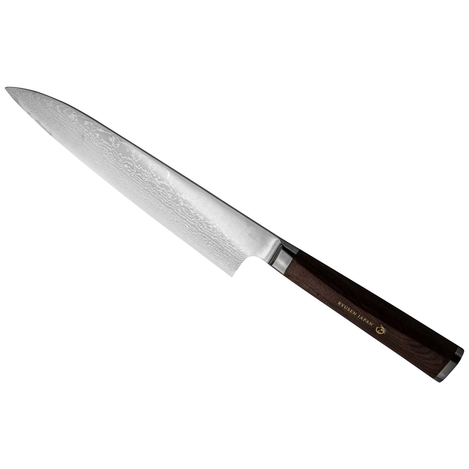 Ryusen Damascus Chef's Knife 24 cm Walnut Handle Prever PV-101