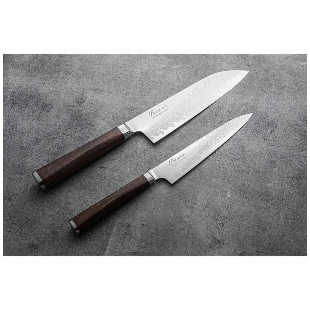 Ryusen Damascus Chef's Knife 24 cm Walnut Handle Prever PV-101