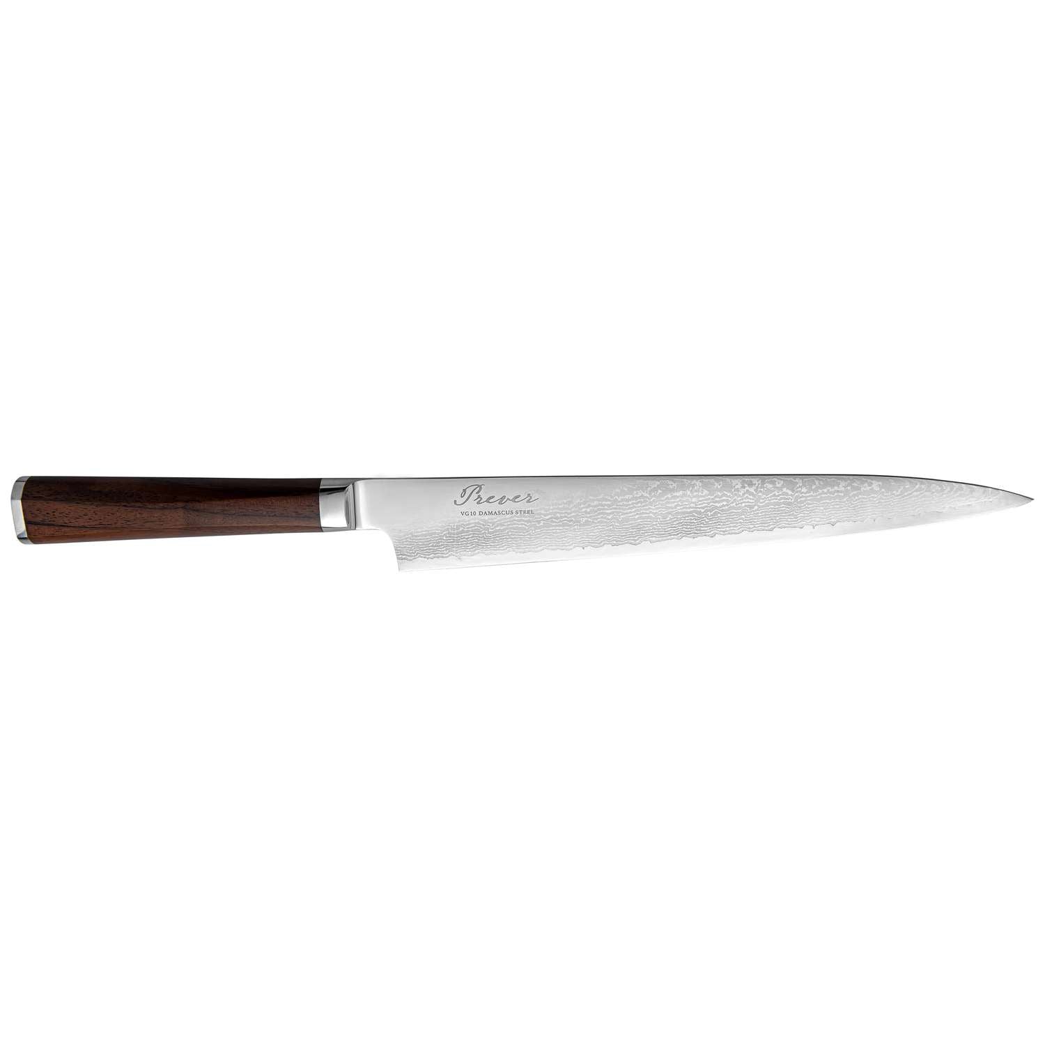 Ryusen Damascus Slicing Knife 24 cm Walnut Handle Prever PV-107