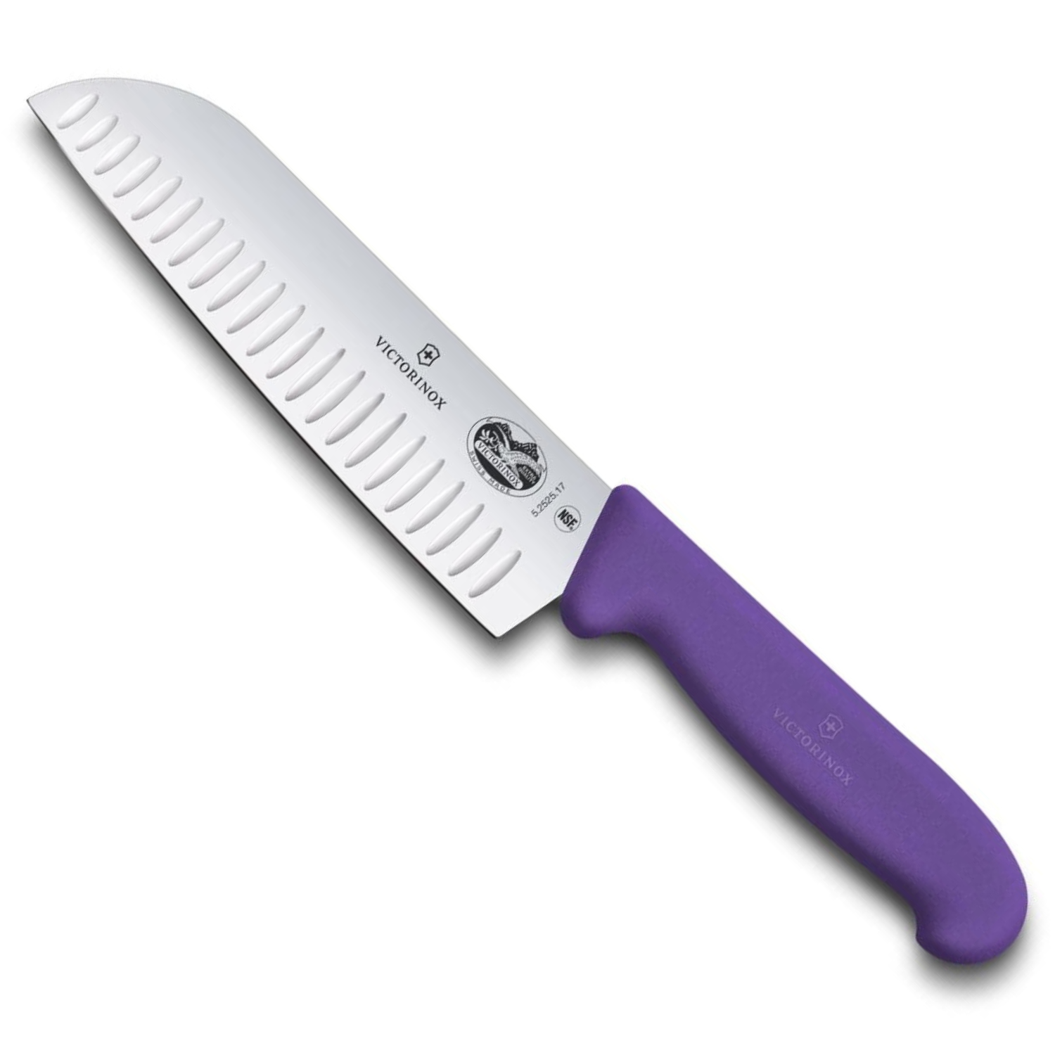 Victorinox Hollow Edge Santoku Knife 17 cm Purple Handle Fibrox 5.2525.17B