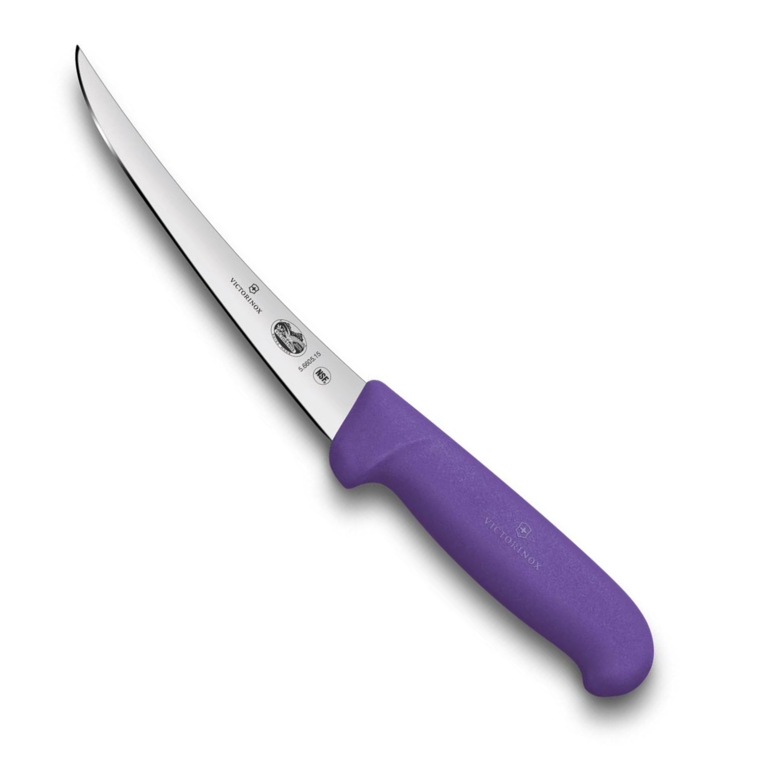 Victorinox Curved Boning Knife Narrow Blade 15 cm Purple Handle Fibrox 5.6605.15